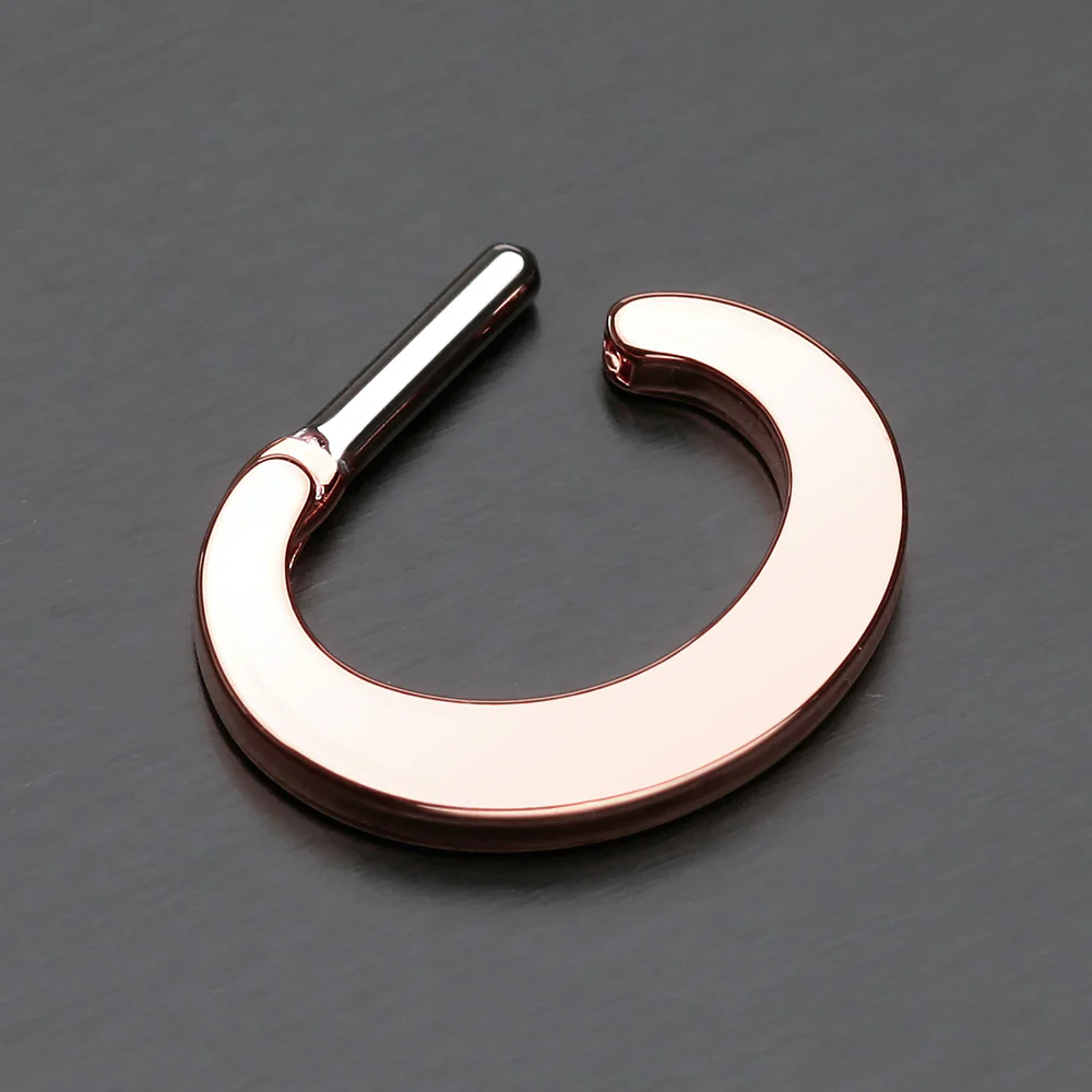 Rose Gold Basic Steel Loop Septum Clicker - Image 4