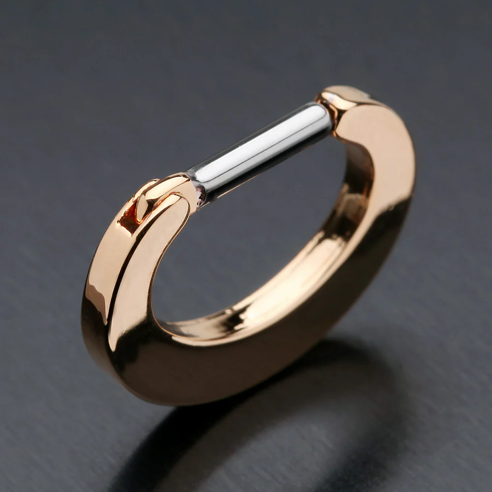 Rose Gold Basic Steel Loop Septum Clicker - Image 5