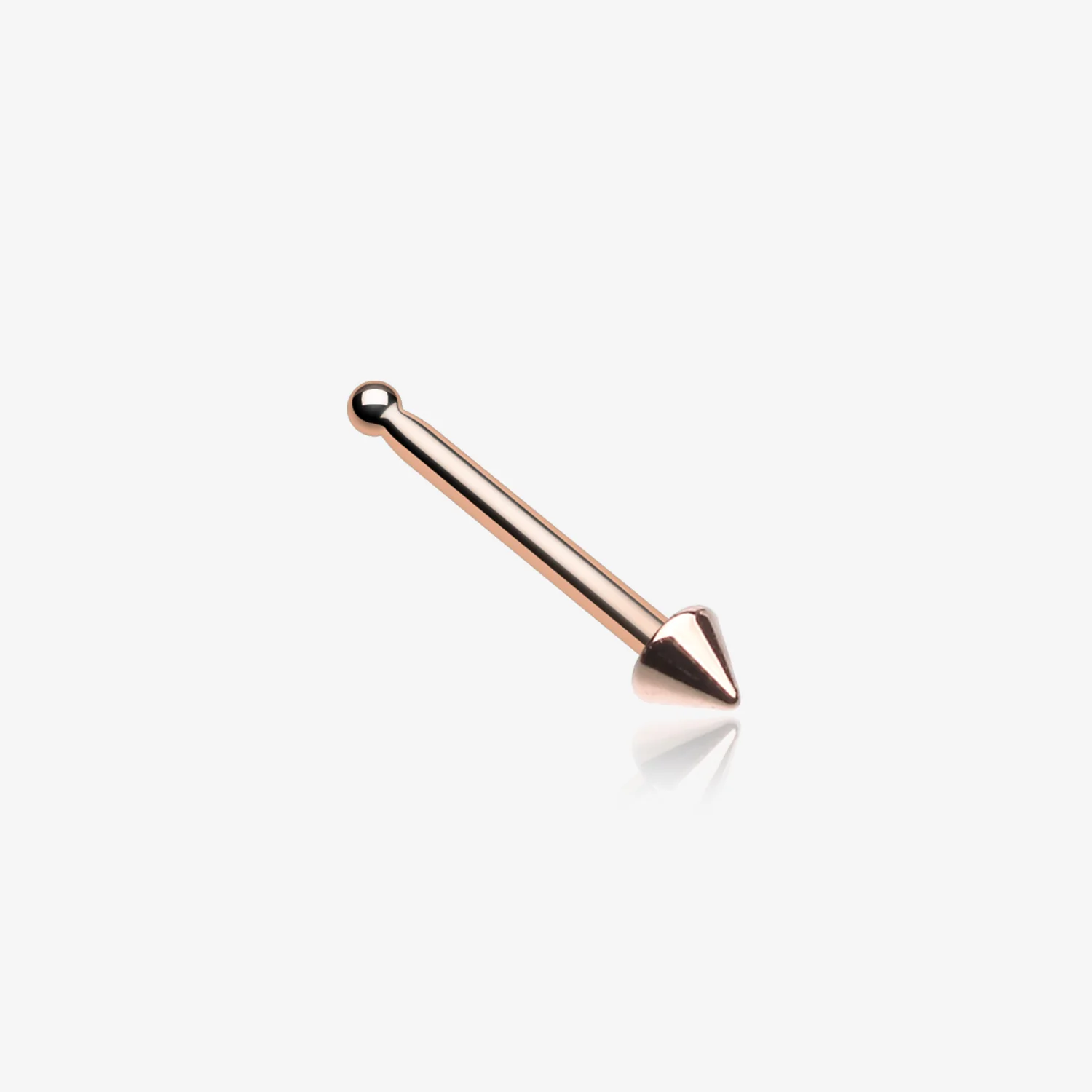 Rose Gold Basic Steel Spike Nose Stud Ring