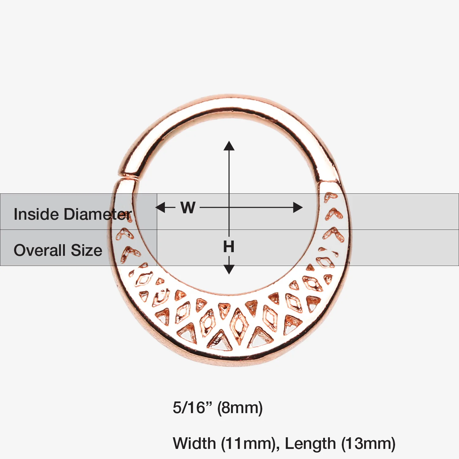 Rose Gold Ceres Filigree Septum Twist Loop Ring - Image 2