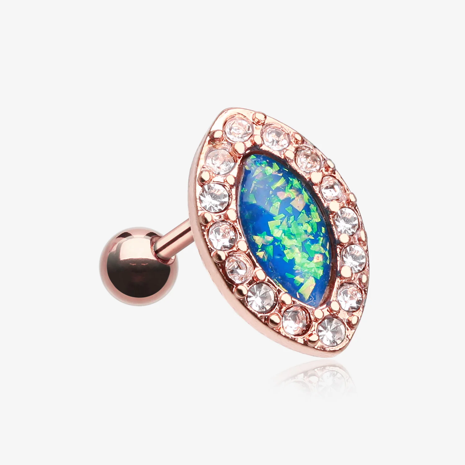 Rose Gold Diamante Cartilage Tragus Earring