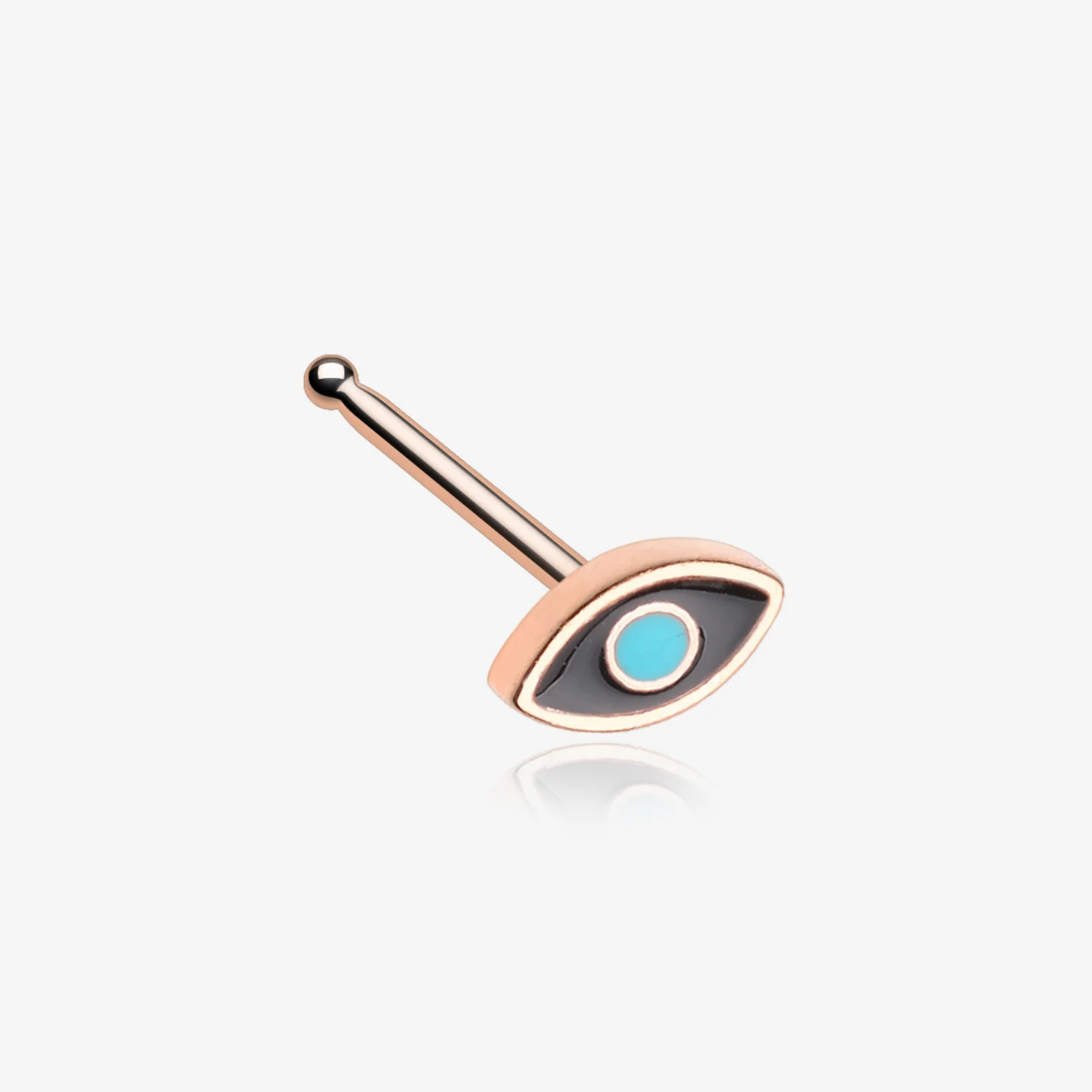 Rose Gold Evil Eye Nose Stud Ring