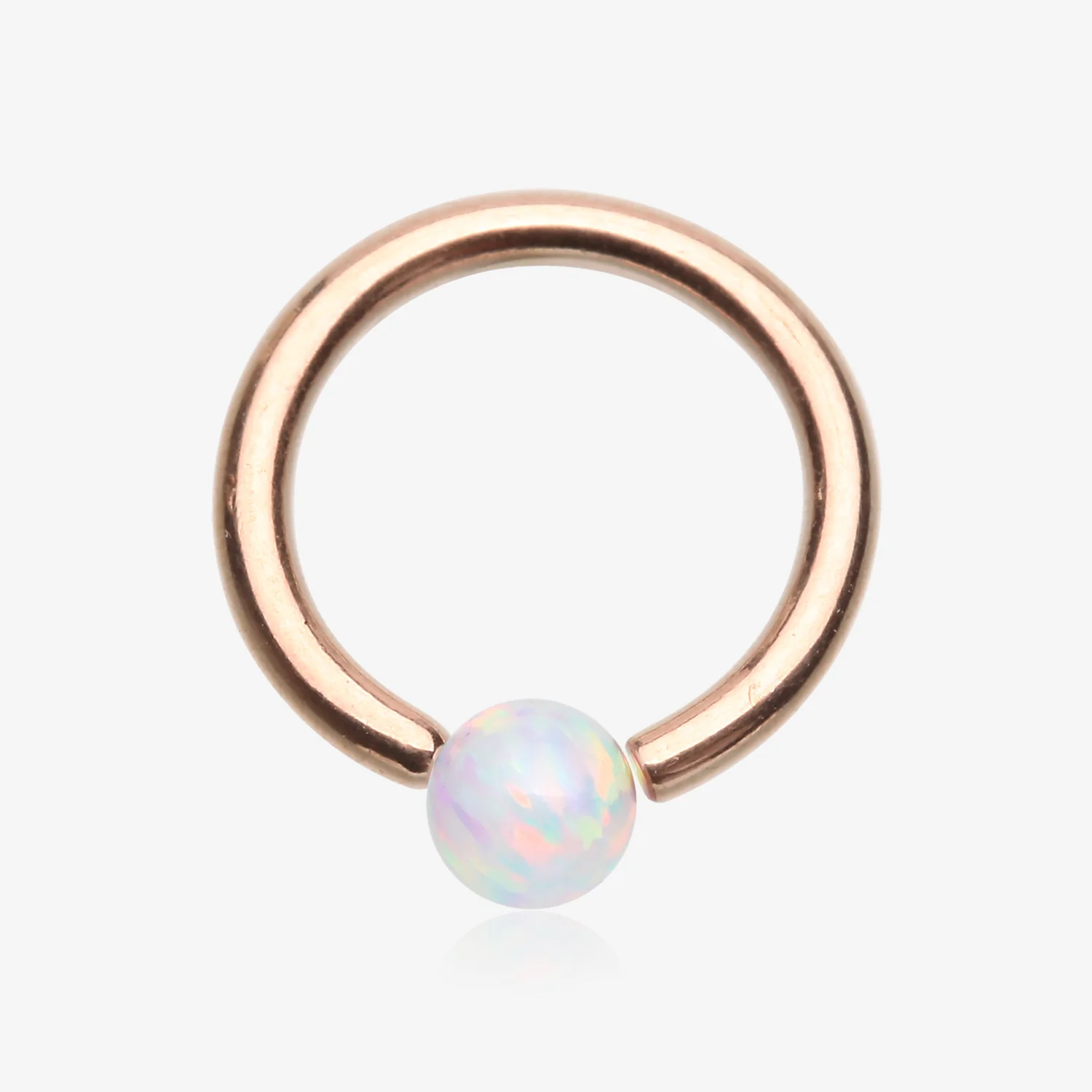 Rose Gold Fire Opal Basic Bendable Twist Hoop Ring