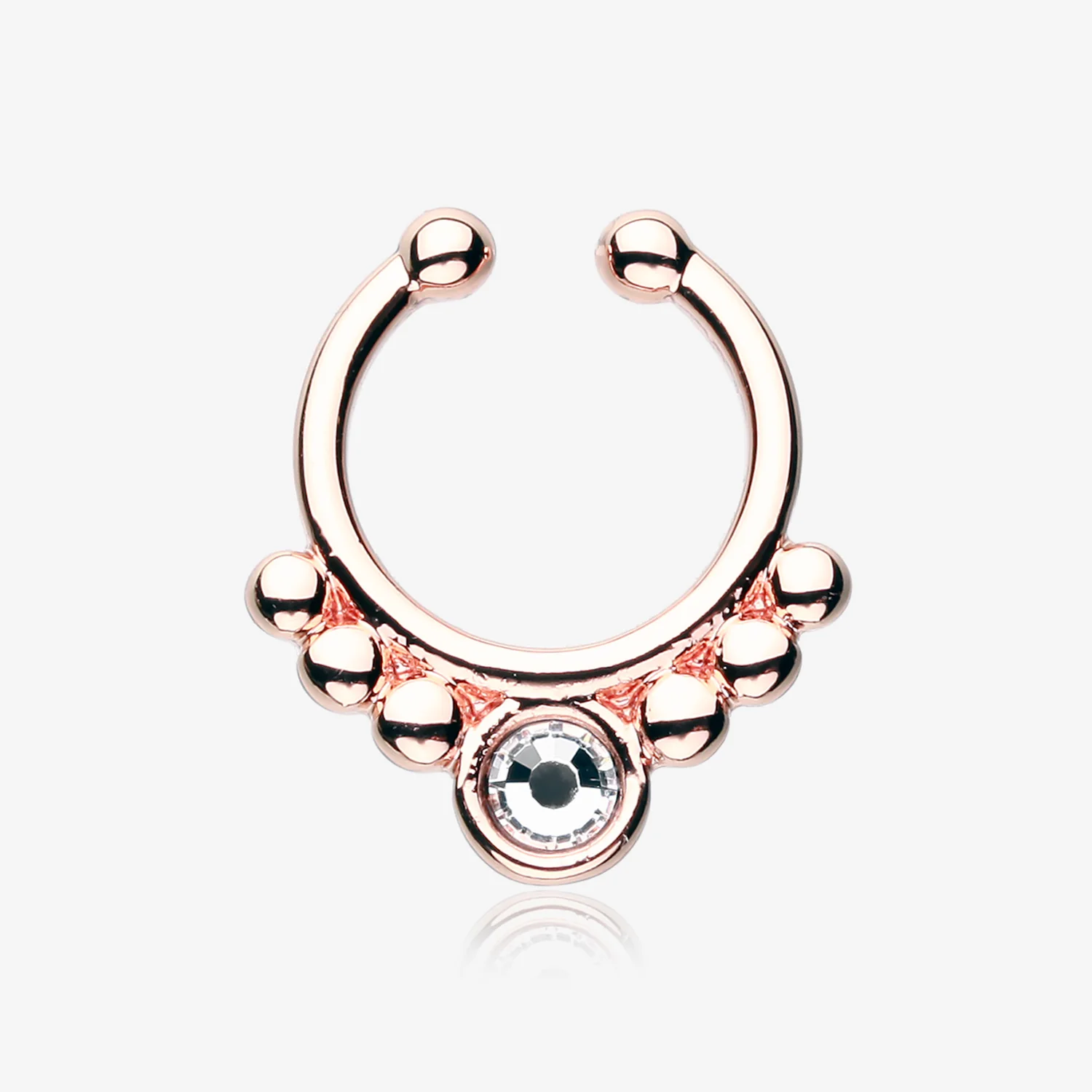 Rose Gold Gem Grandiose Fake Septum Ring