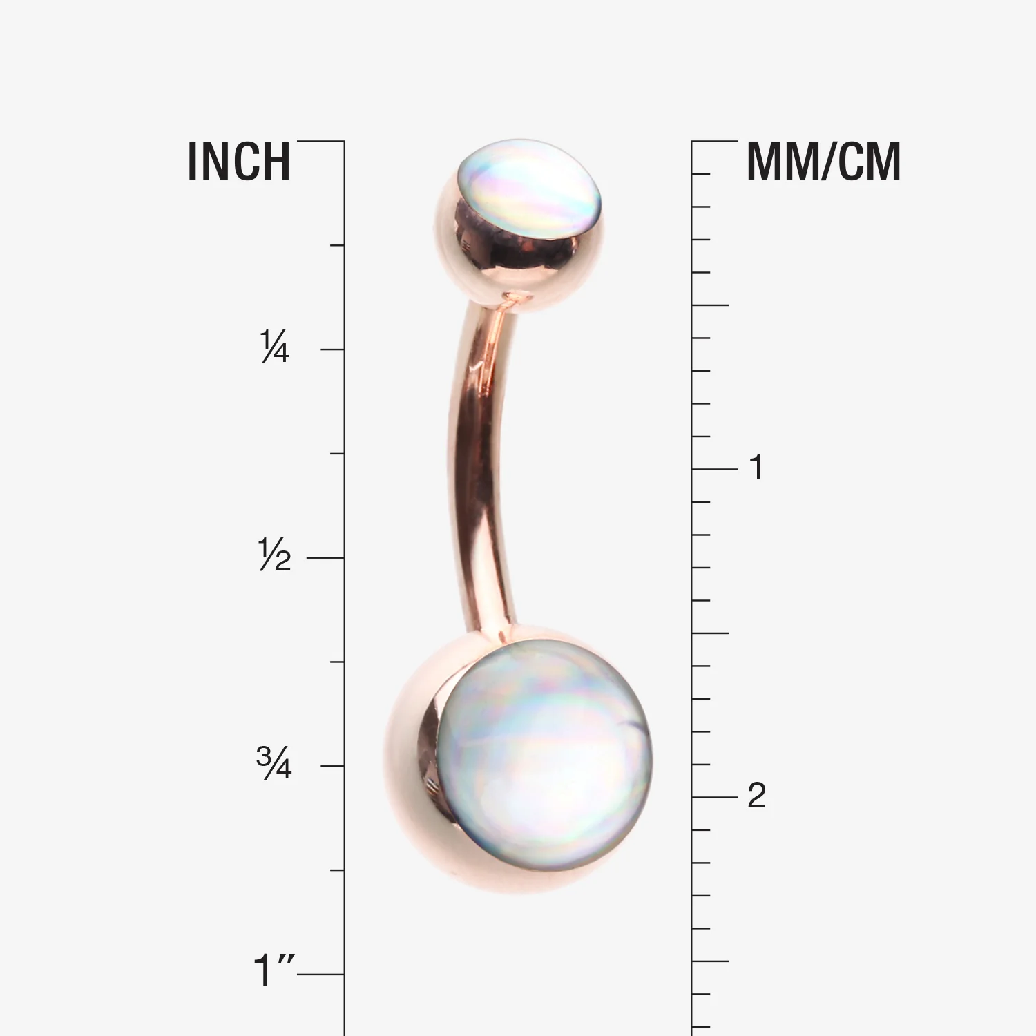 Rose Gold Hologram Sparkle Steel Belly Button Ring - Image 2