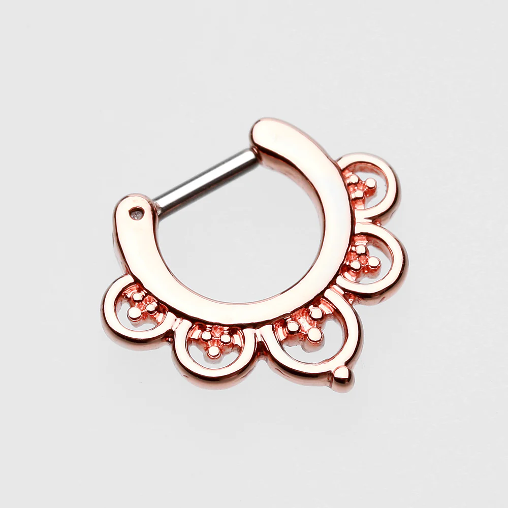 Rose Gold Imperial Filigree Septum Clicker - Image 3