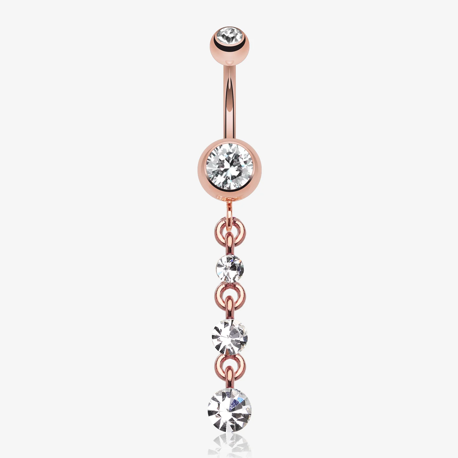 Rose Gold Journey Sparkle Belly Button Ring