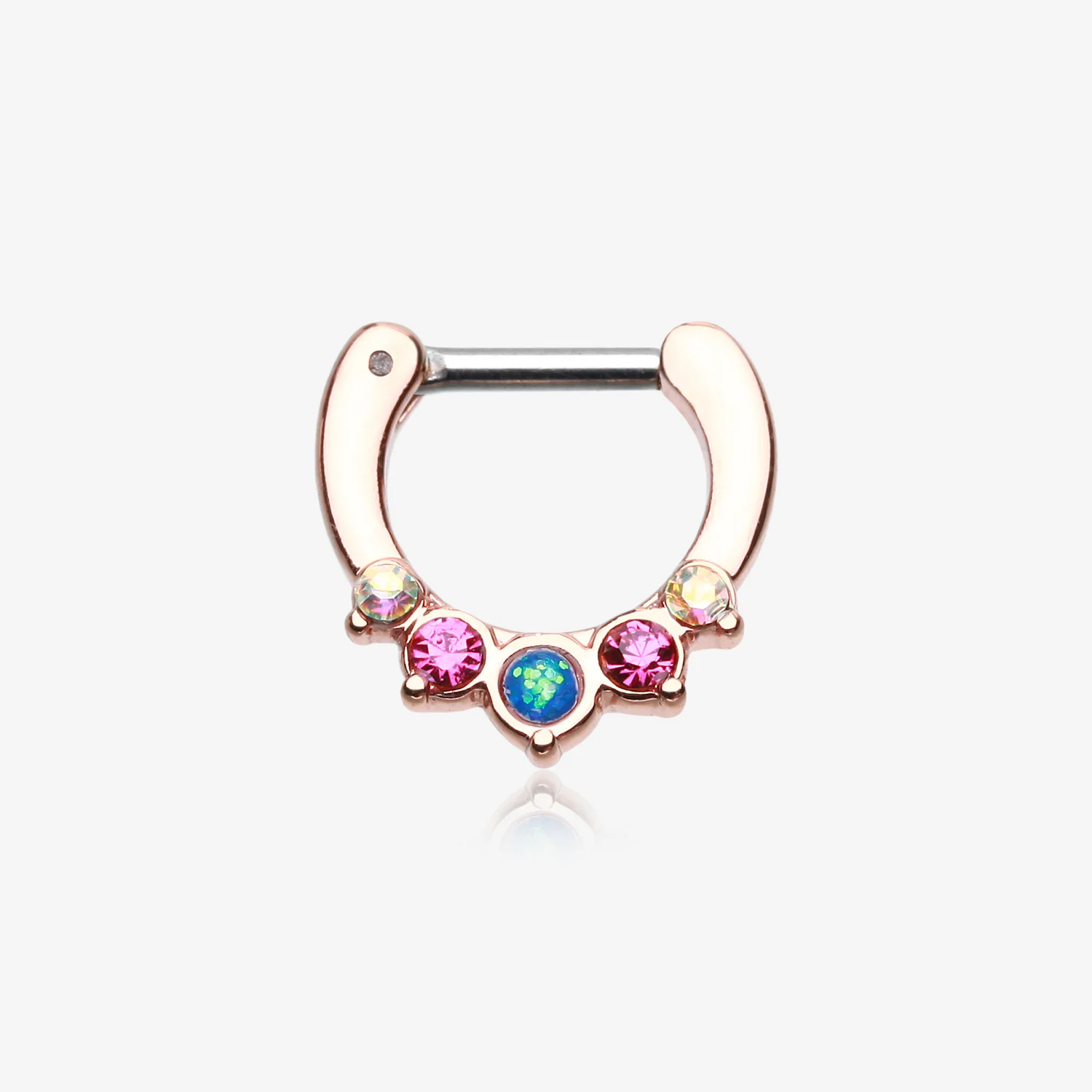 Rose Gold Opal Precia Septum Clicker