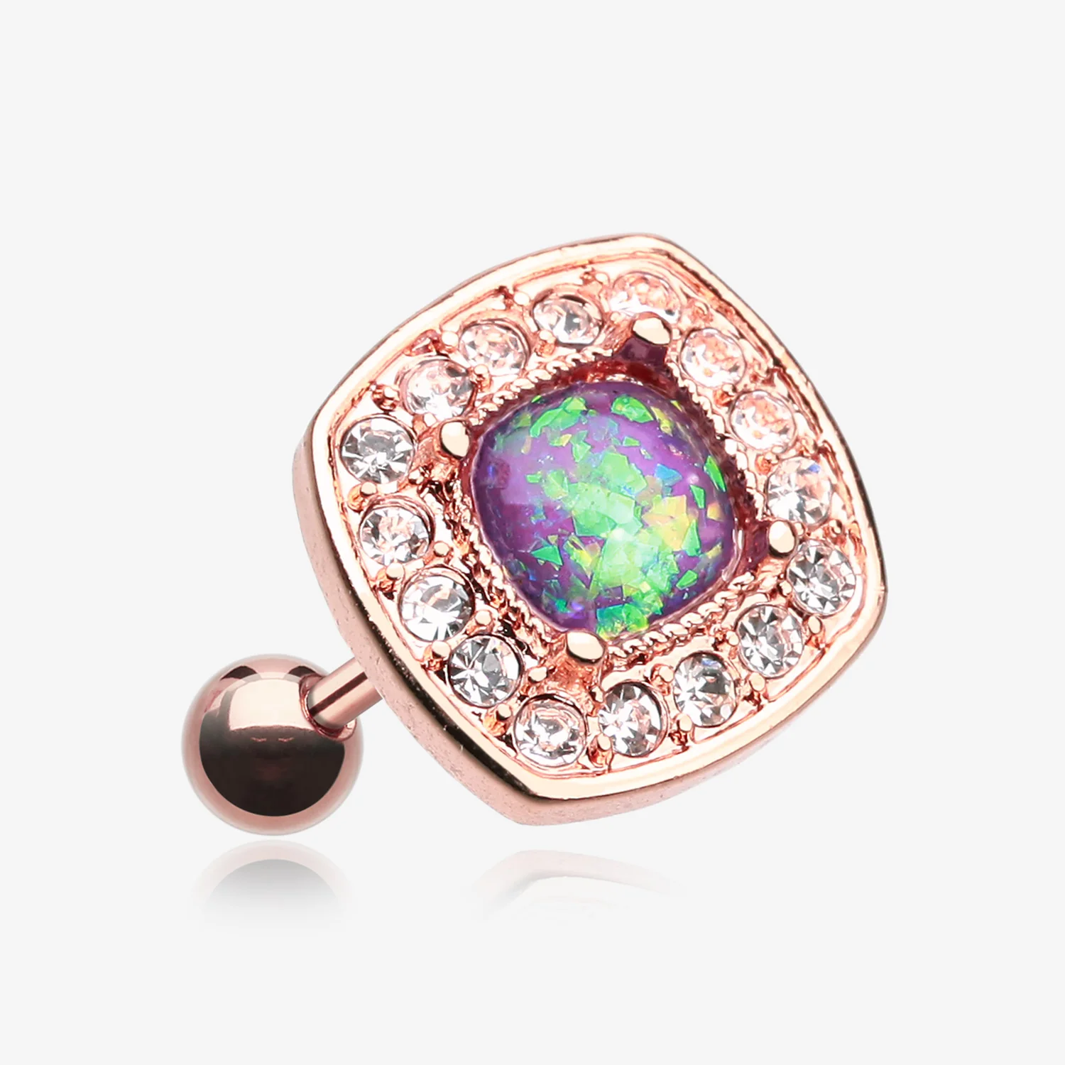 Rose Gold Opal Sparkle Essentia Cartilage Tragus Earring