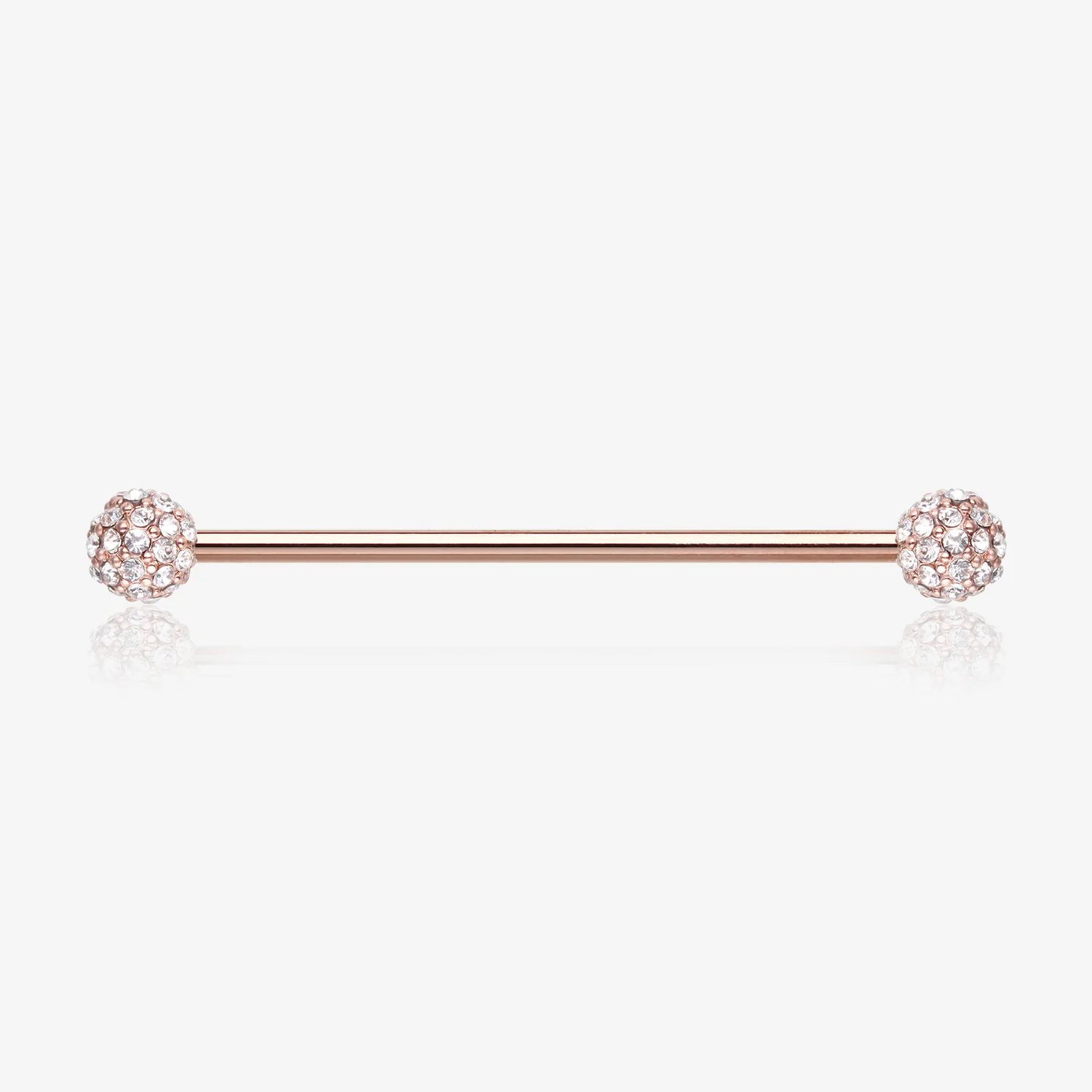 Rose Gold Pave Sparkle Full Dome Industrial Barbell