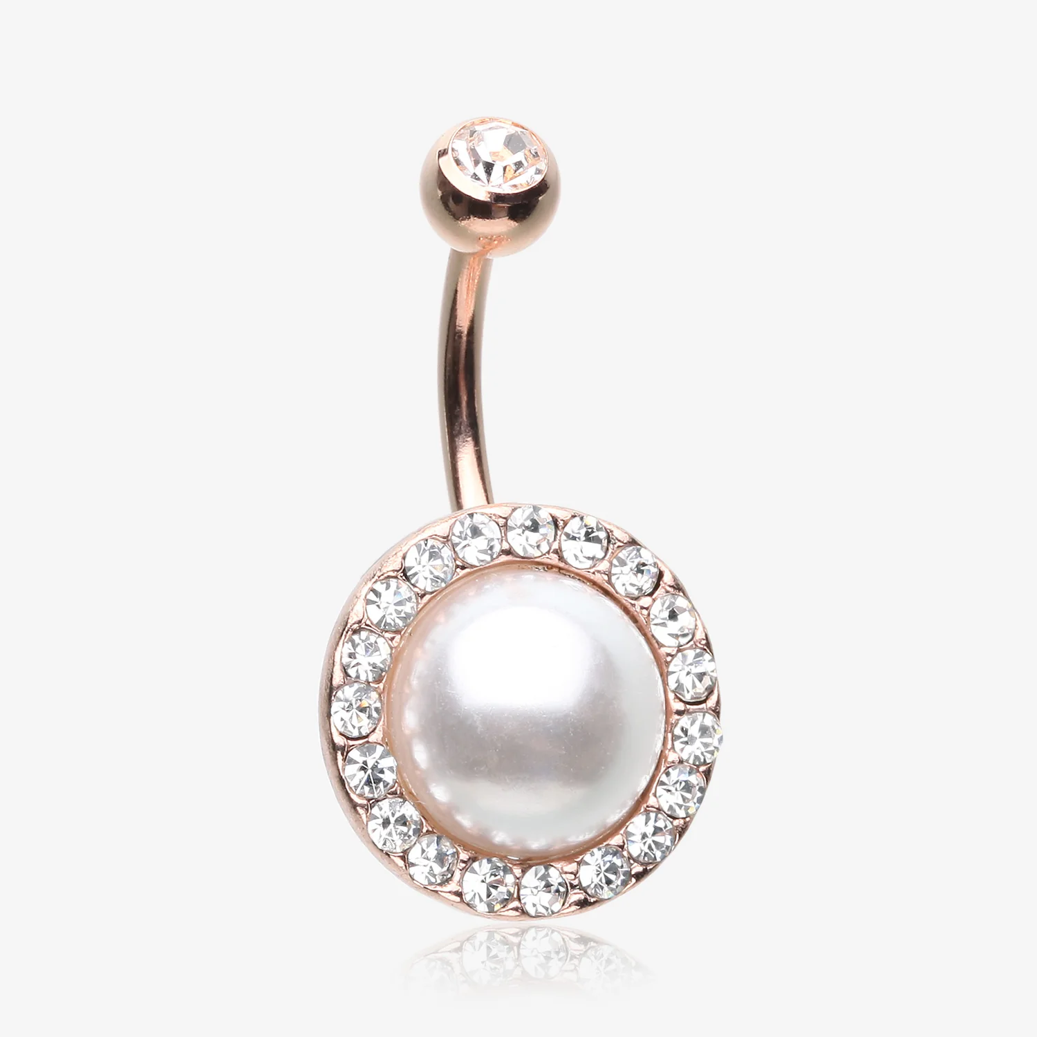 Rose Gold Pearlescent Sparkle Elegance Belly Button Ring