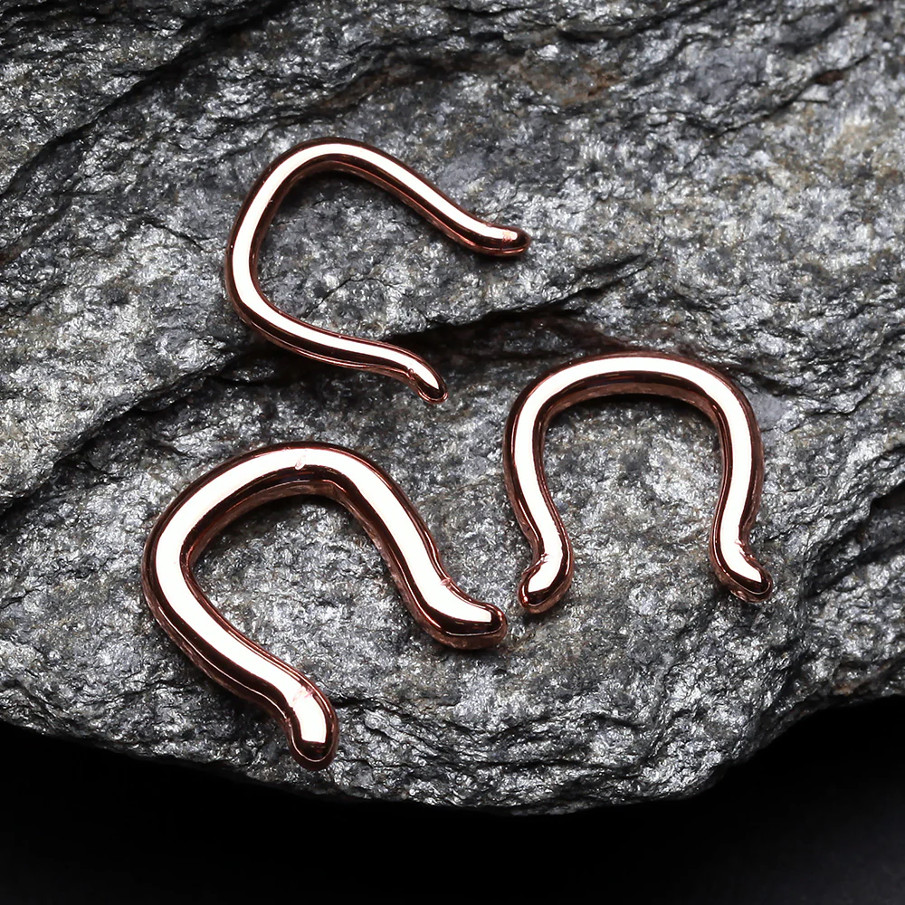 Rose Gold PVD Steel Septum Ring - Image 3