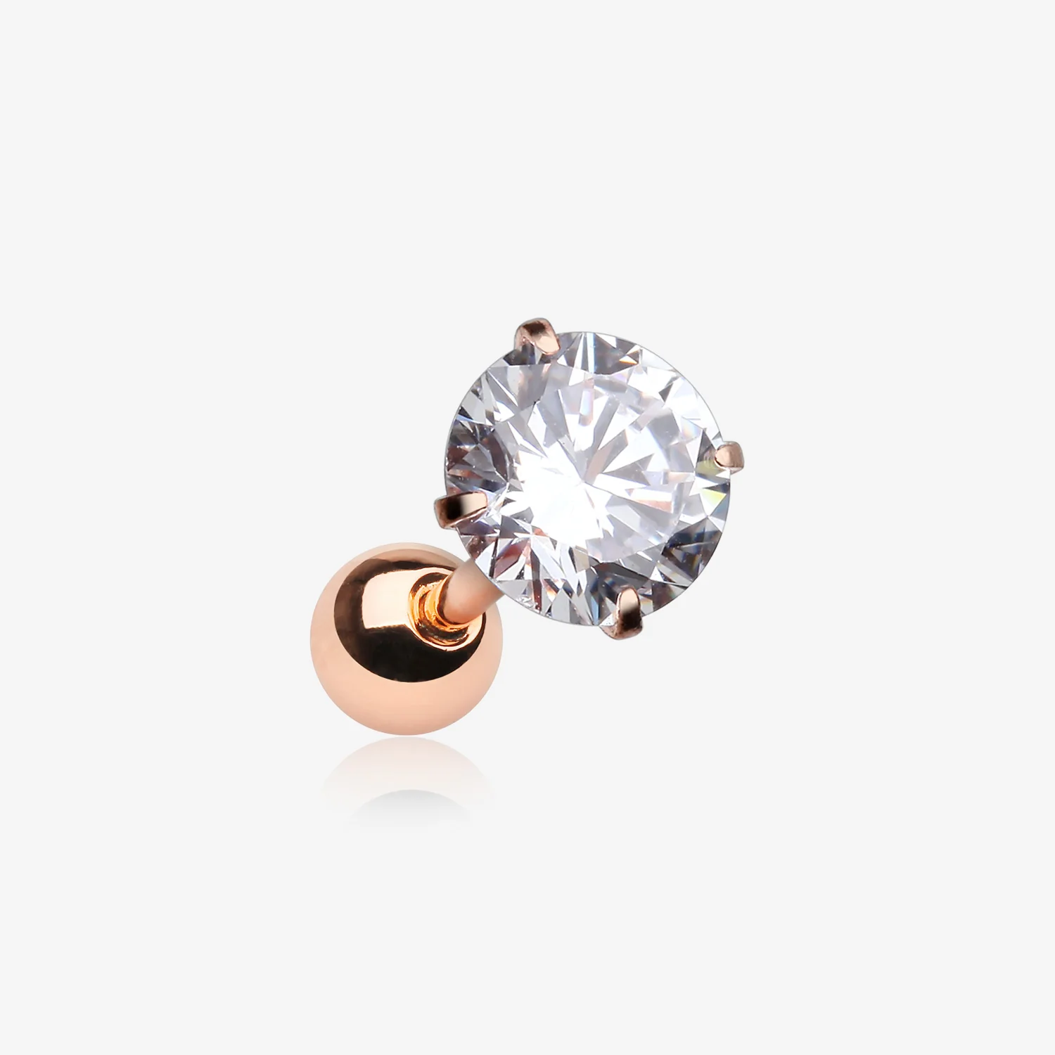 Rose Gold Round Gem Crystal Cartilage Tragus Earring