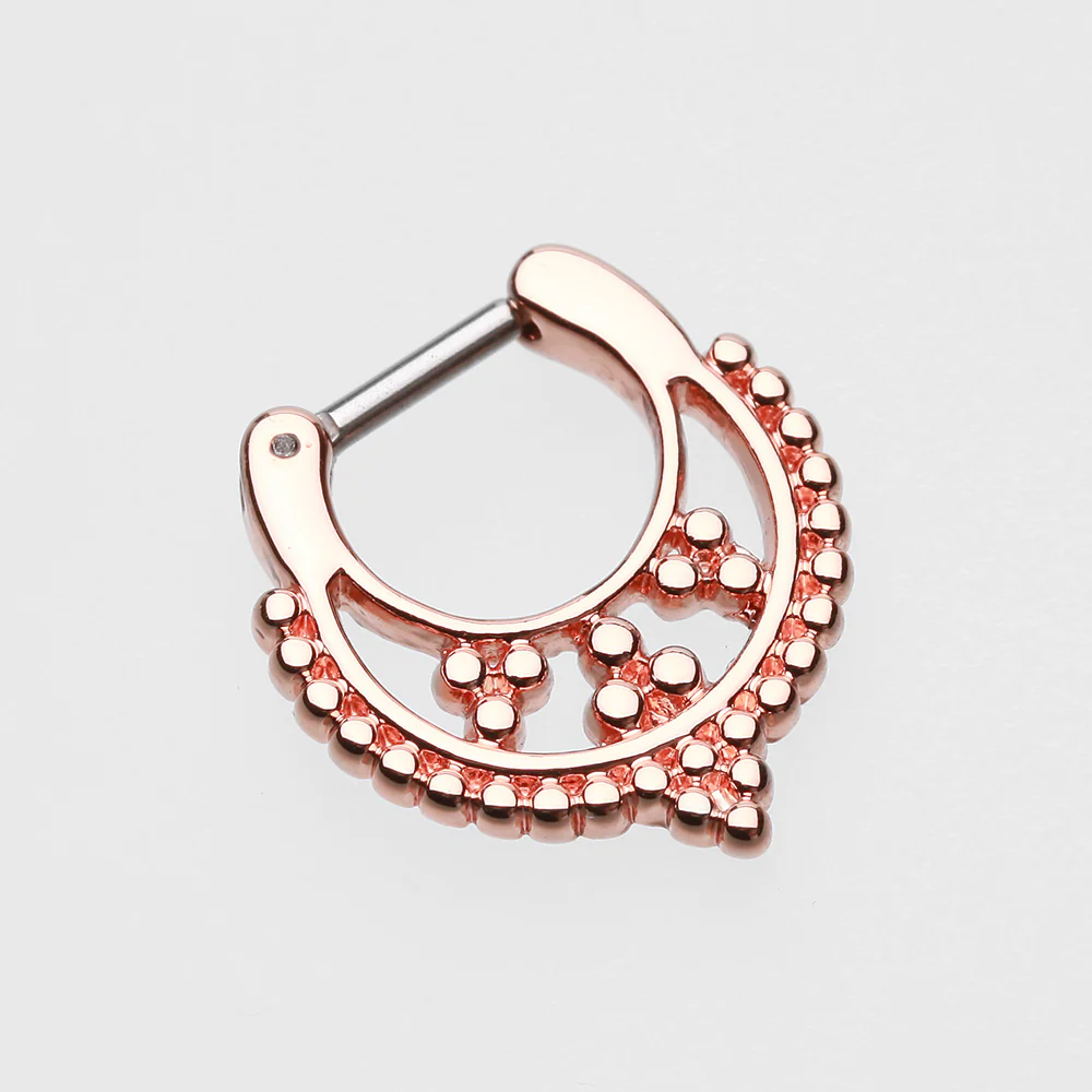 Rose Gold Royal Filigree Septum Clicker - Image 3