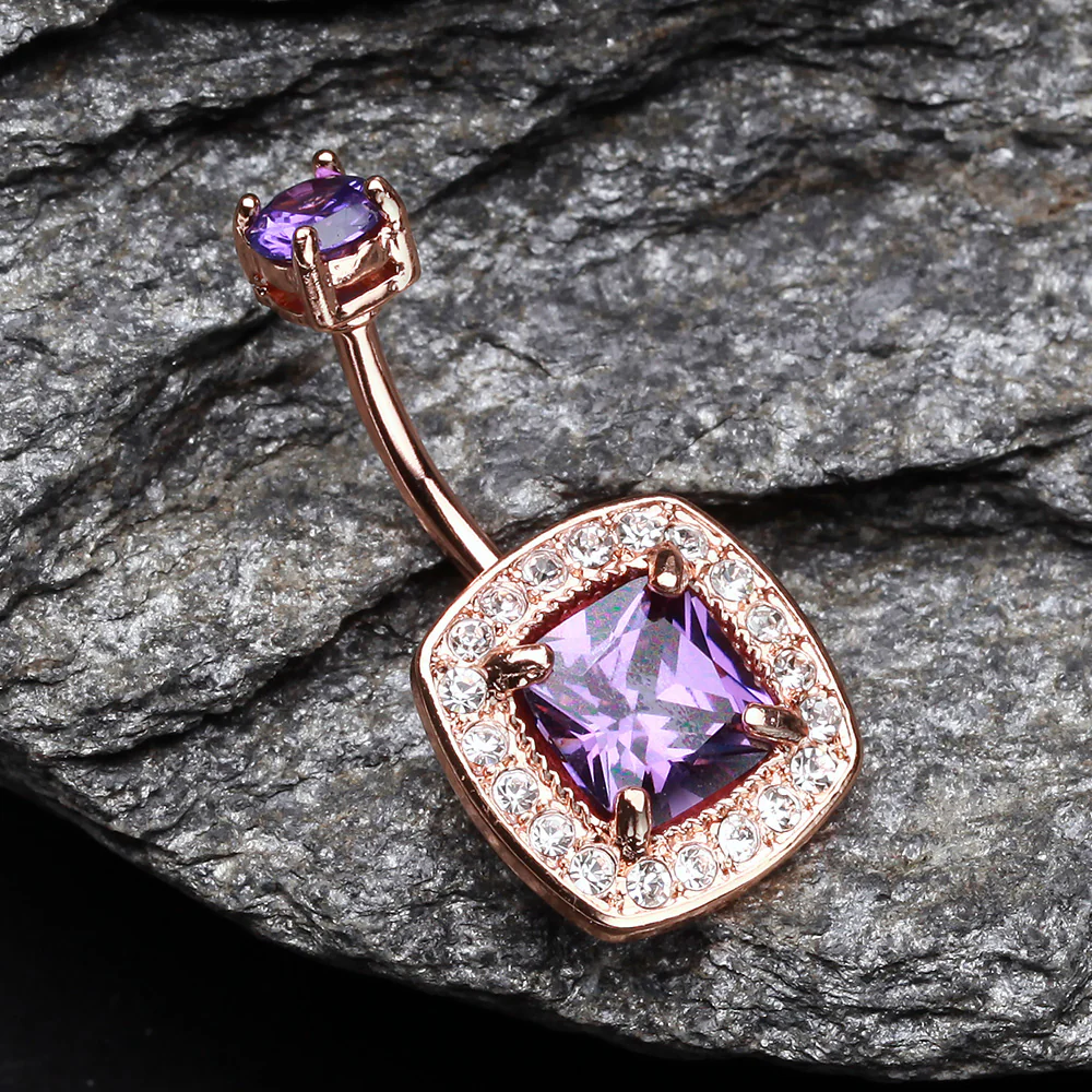 Rose Gold Sparkle Essentia Belly Button Ring - Image 3
