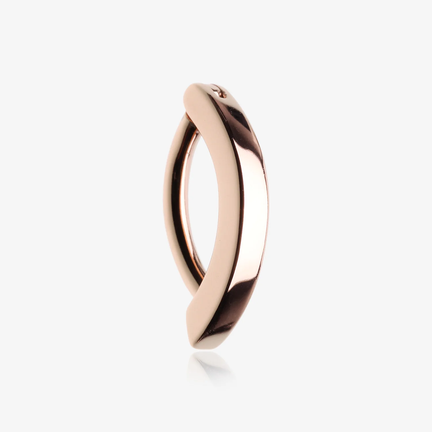 Rose Gold Sterling Silver Minimalist Curved Bar Belly Clicker