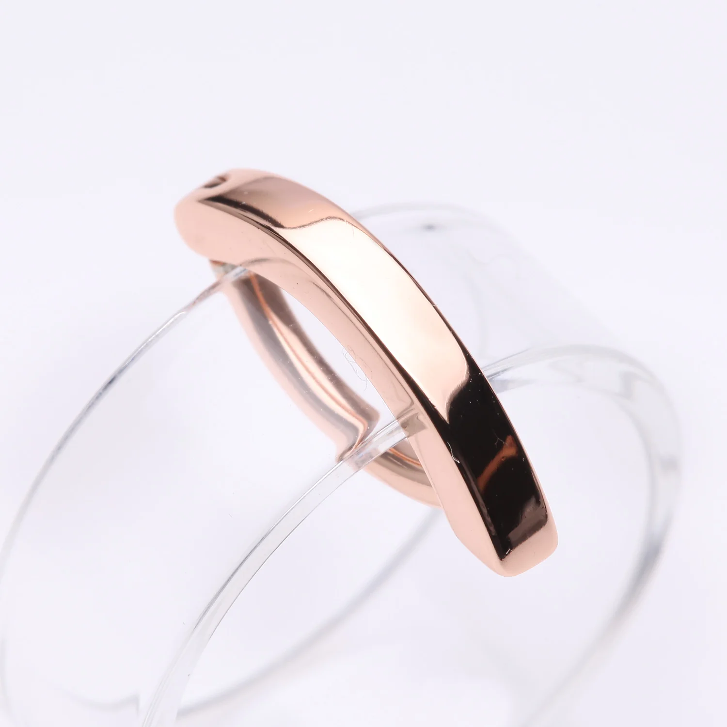 Rose Gold Sterling Silver Minimalist Curved Bar Belly Clicker - Image 2