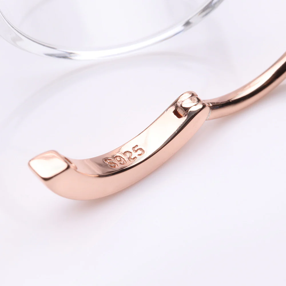 Rose Gold Sterling Silver Minimalist Curved Bar Belly Clicker - Image 4