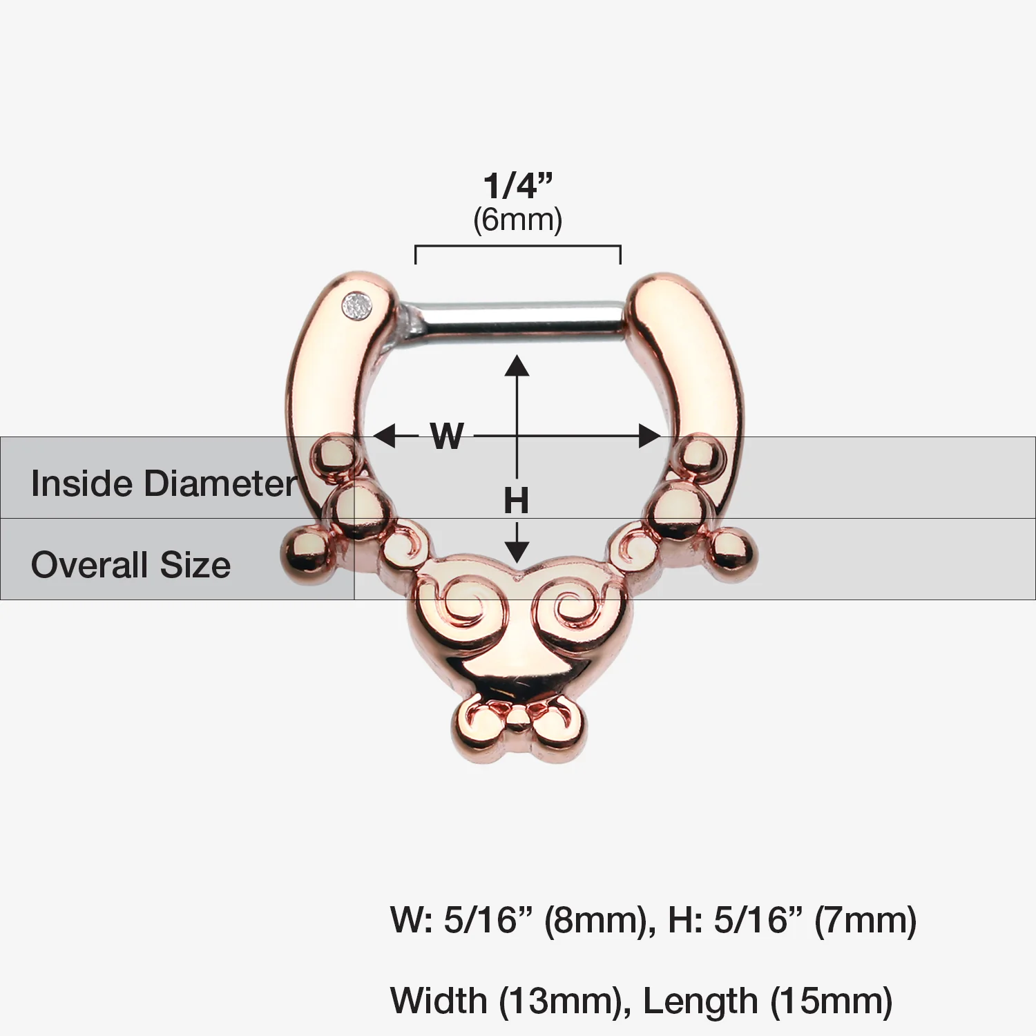 Rose Gold Tribal Saia Septum Clicker - Image 2