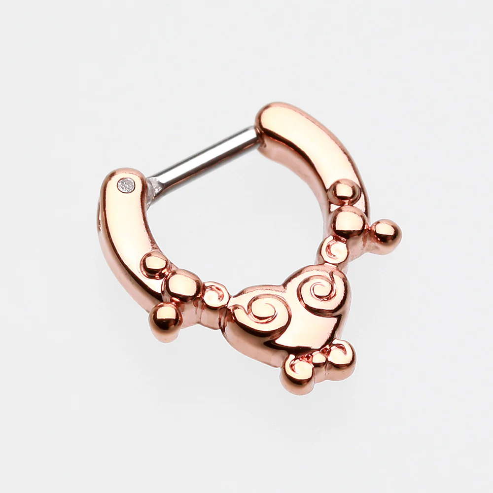 Rose Gold Tribal Saia Septum Clicker - Image 3