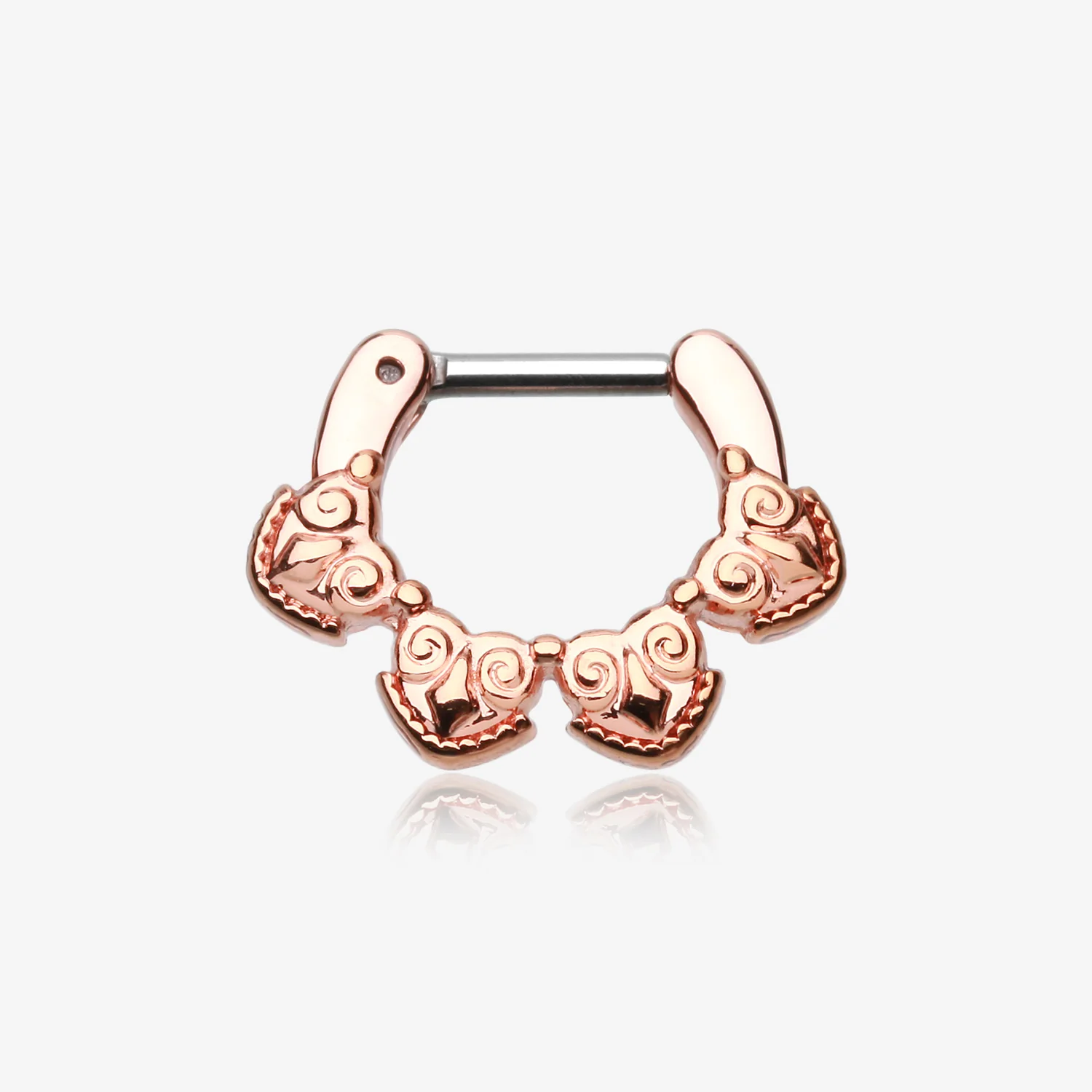 Rose Gold Tribal Tetra Septum Clicker*