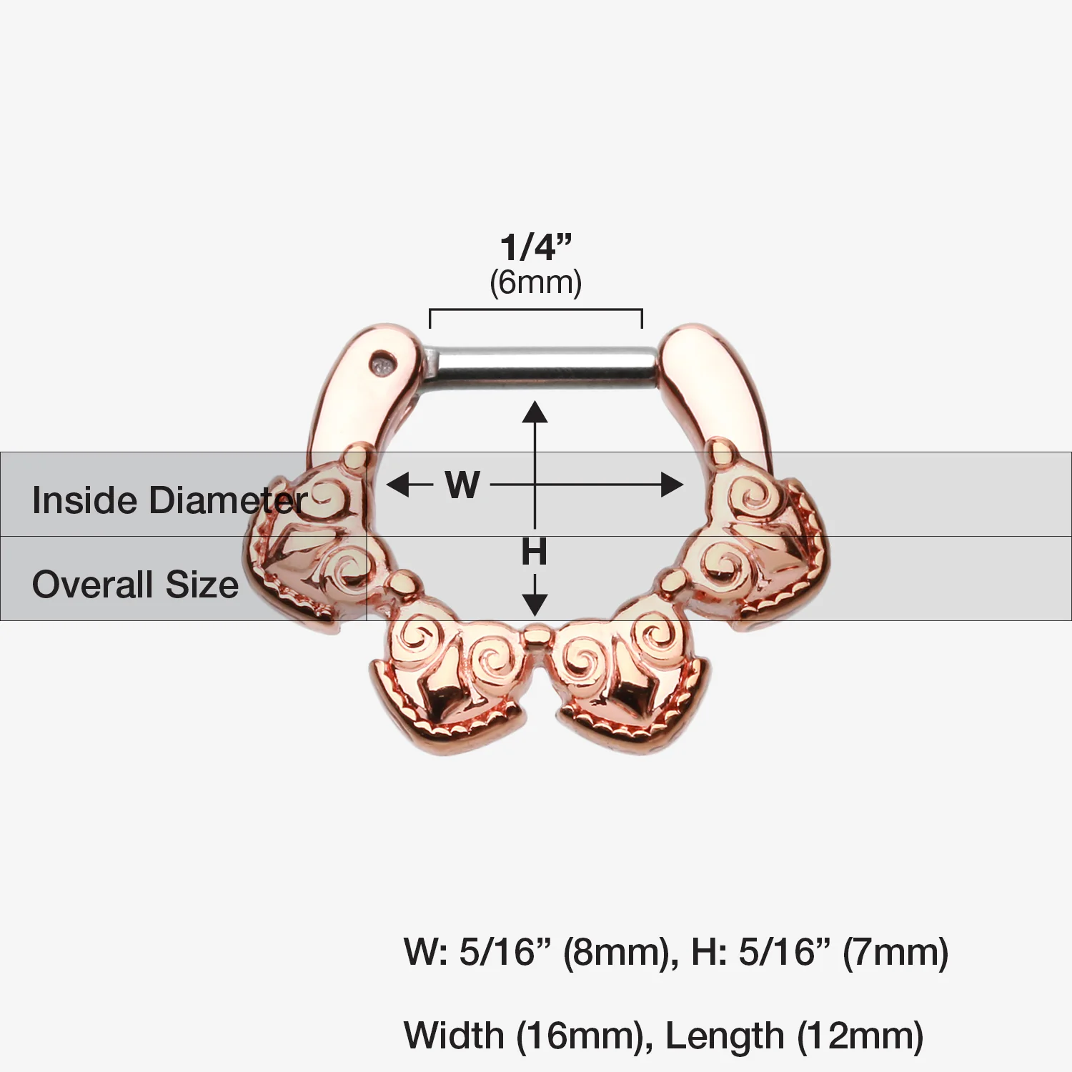 Rose Gold Tribal Tetra Septum Clicker* - Image 2
