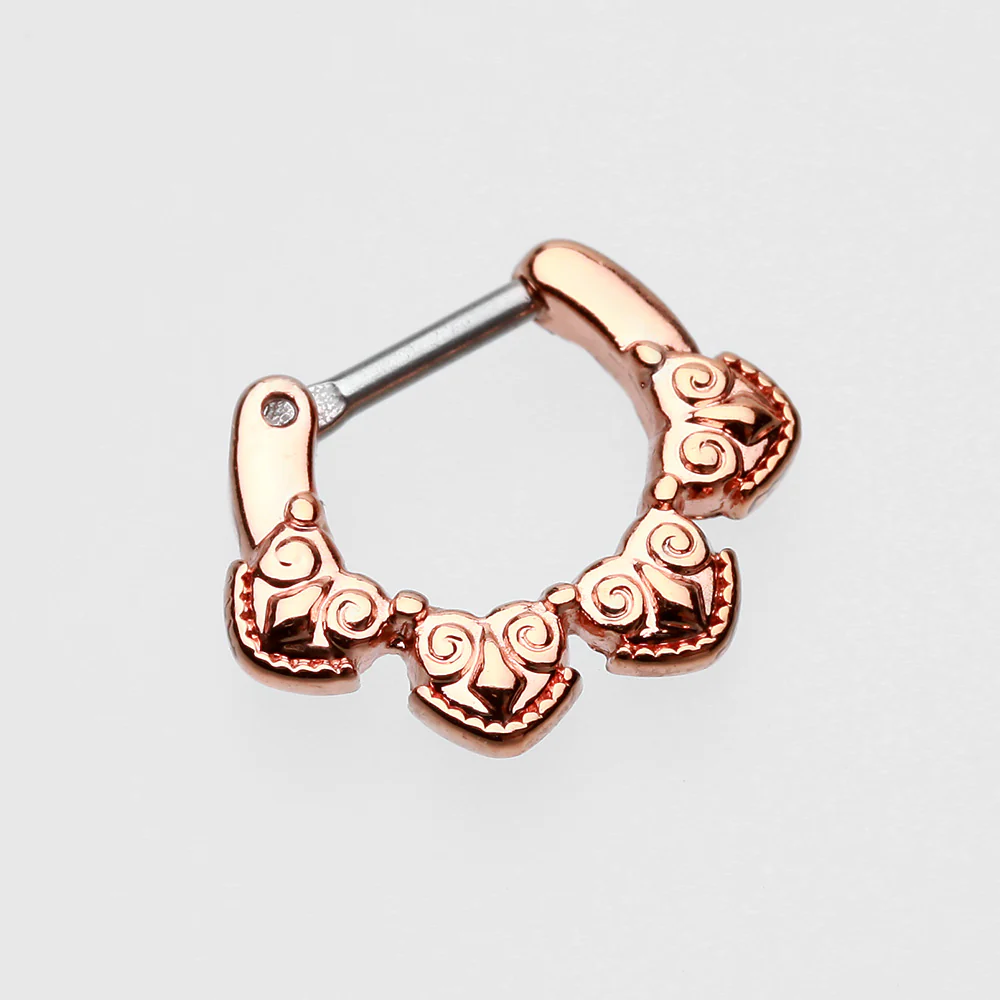 Rose Gold Tribal Tetra Septum Clicker* - Image 3