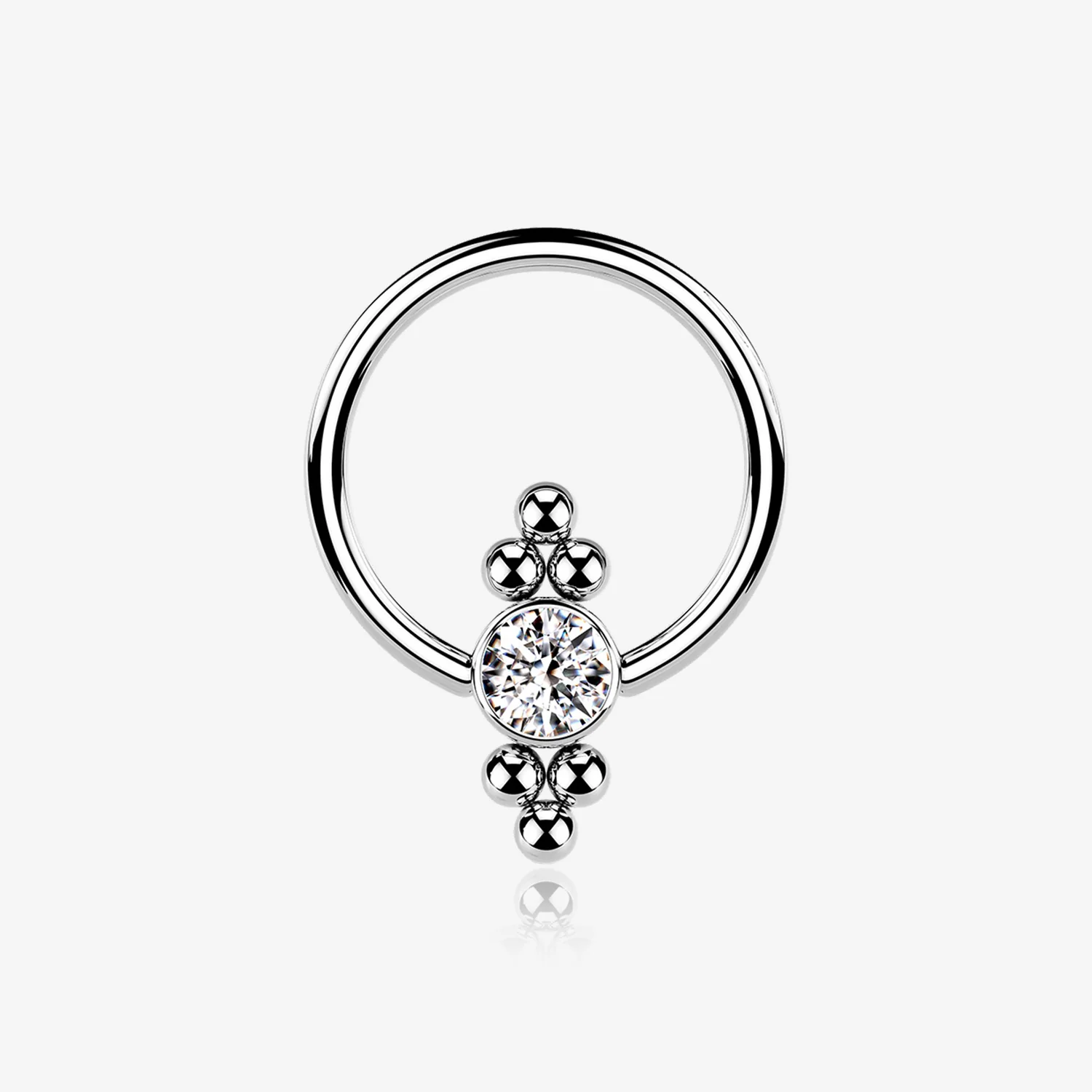 Royal Bali Essence Beaded Steel Captive Bead Ring