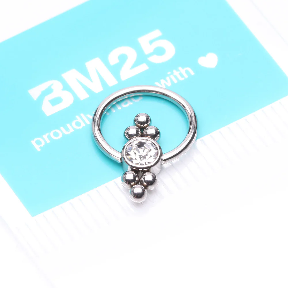 Royal Bali Essence Beaded Steel Captive Bead Ring - Image 5