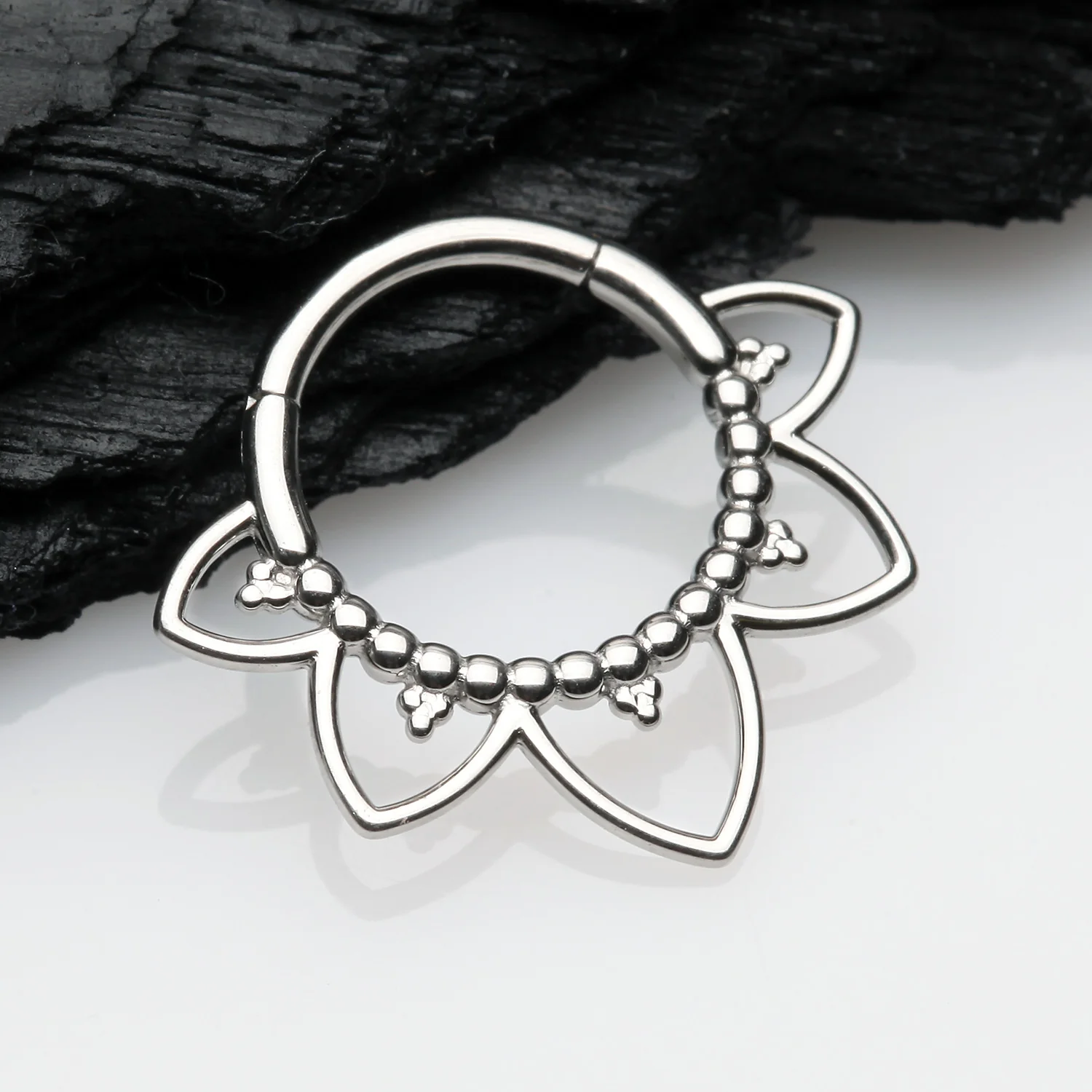 Royal Bali Floral Seamless Clicker Hoop Ring - Image 2