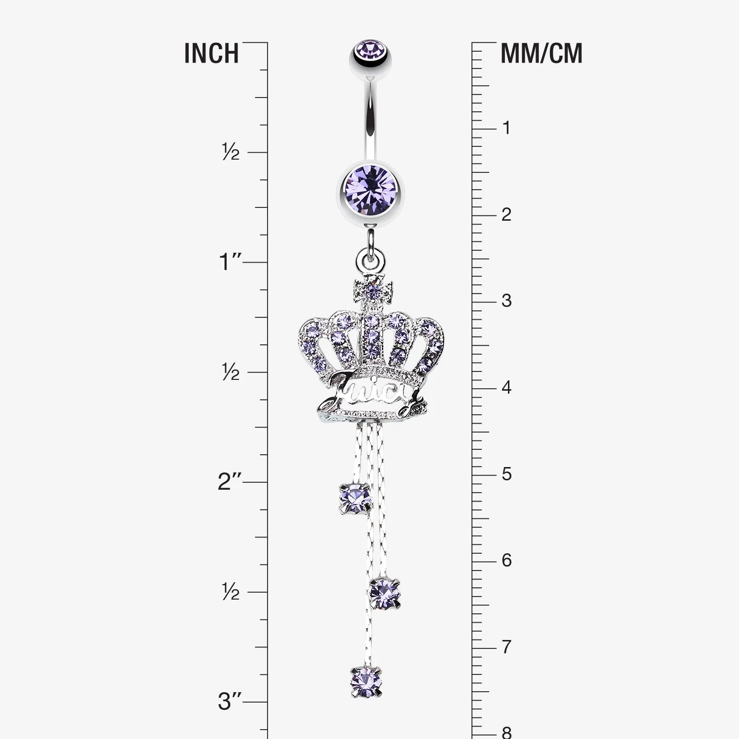 Royal Crown Sparkle Belly Ring - Image 2