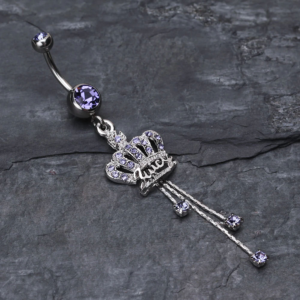 Royal Crown Sparkle Belly Ring - Image 3
