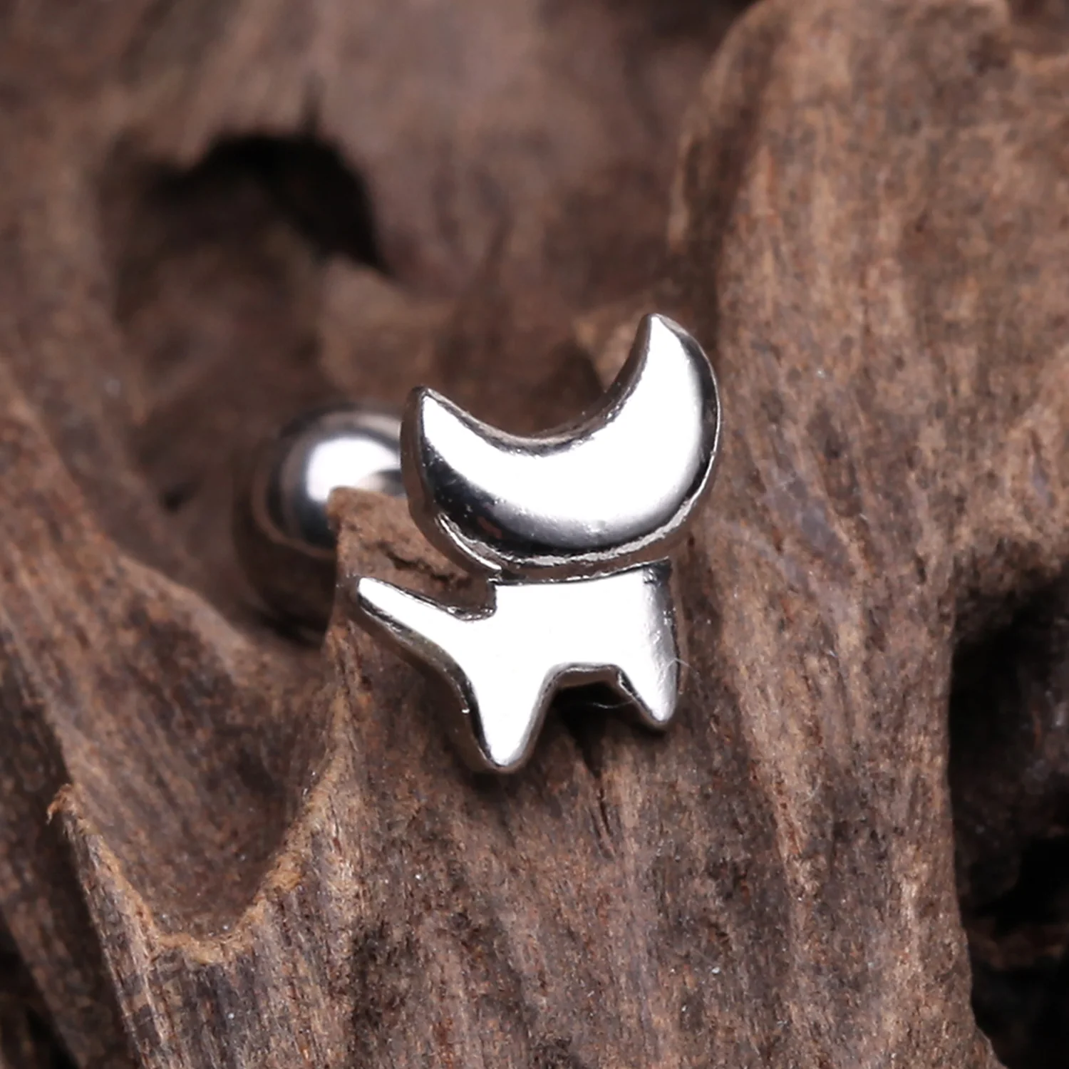 Sassy Kitty Cat Cartilage Tragus Barbell - Image 2