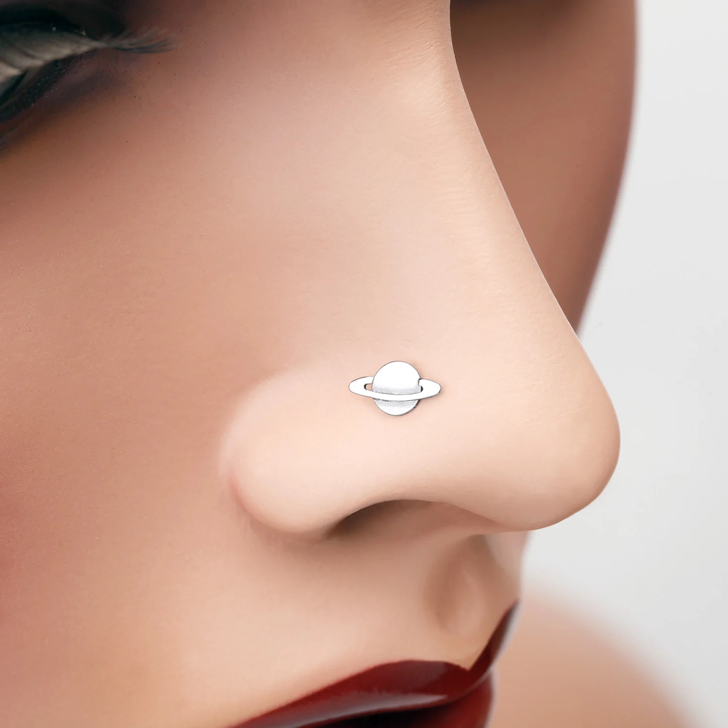 Saturn Planet Nose Stud Ring - Image 2