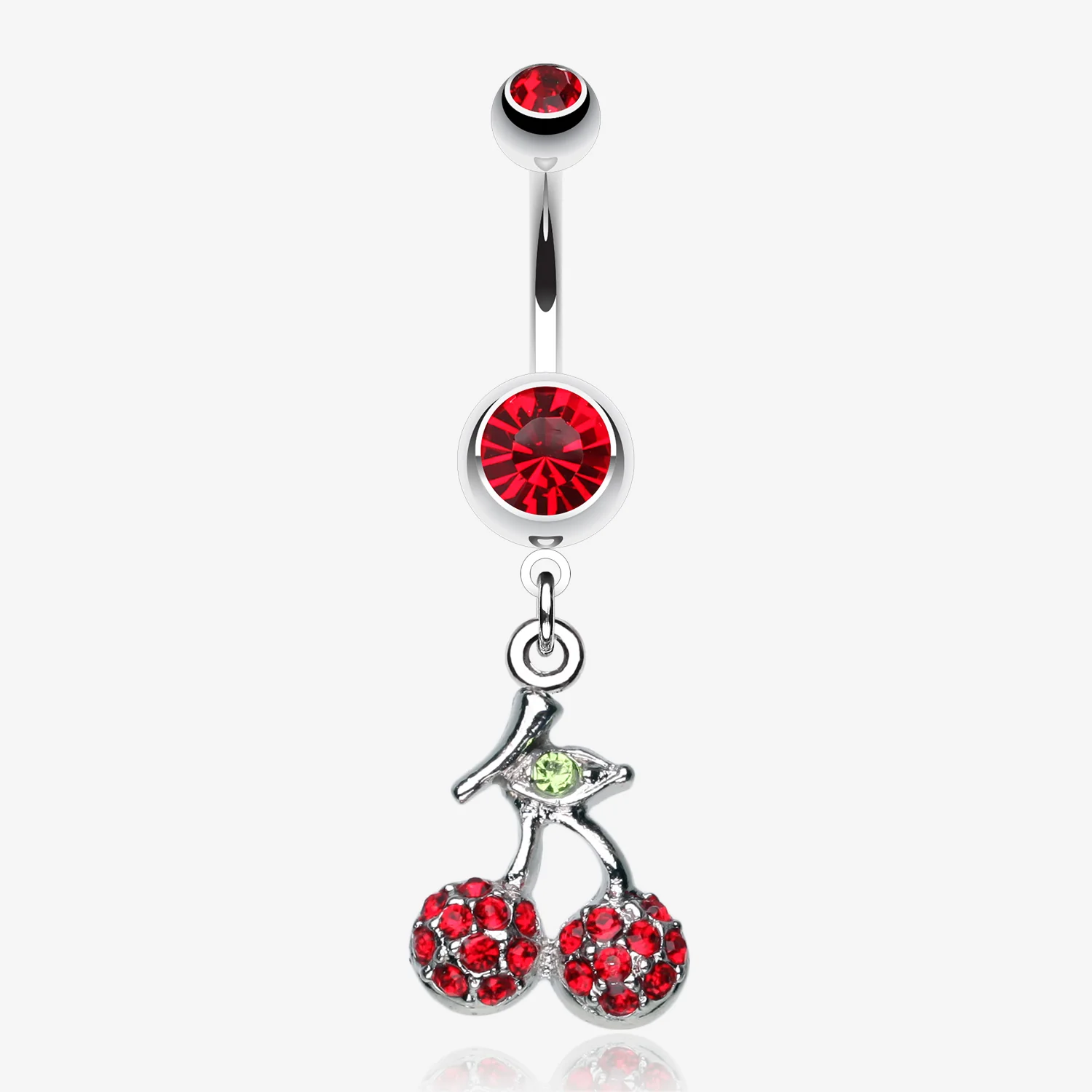 Shimmering Cherry Dangle Belly Ring