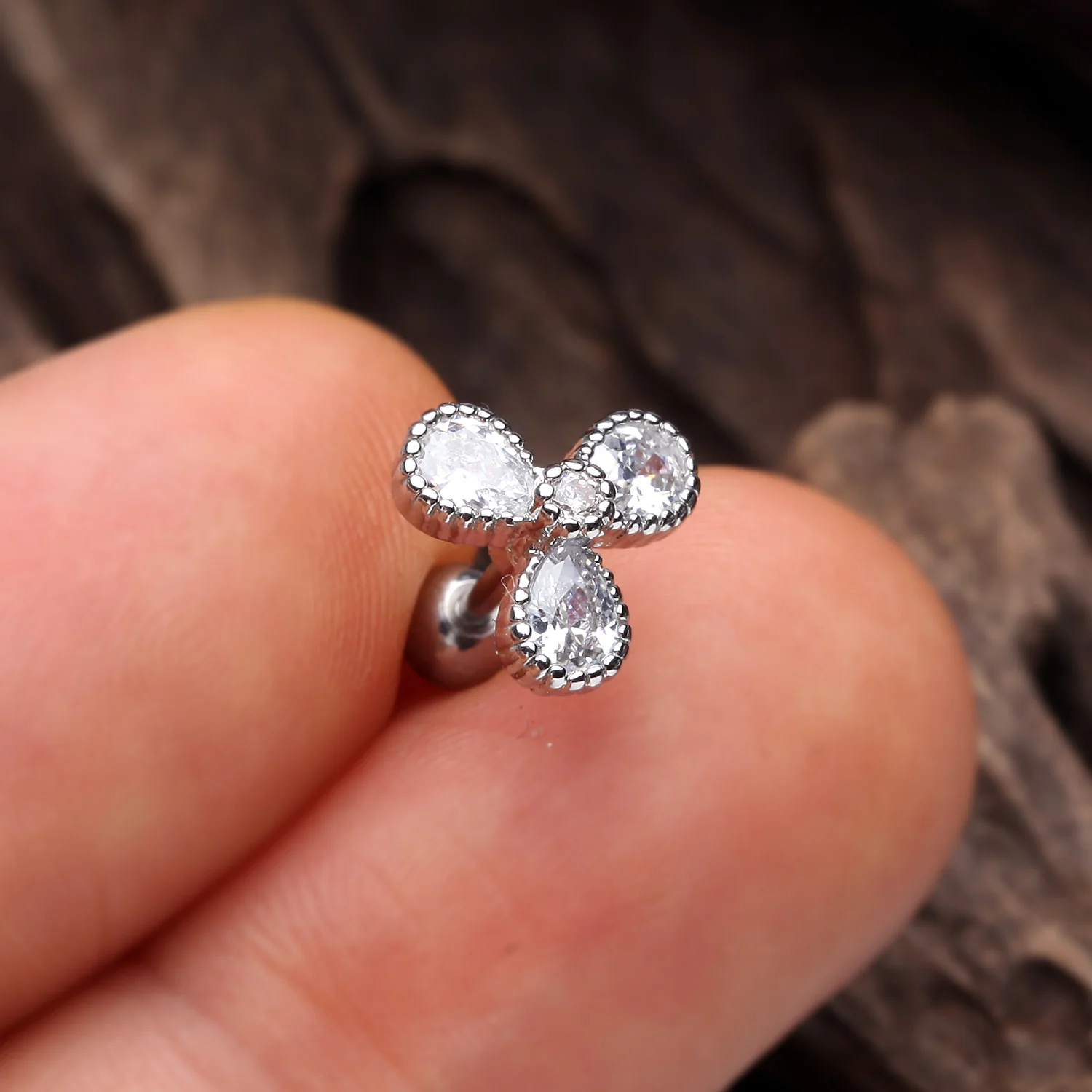 Shimmering Dayflower Cartilage Tragus Earring - Image 2