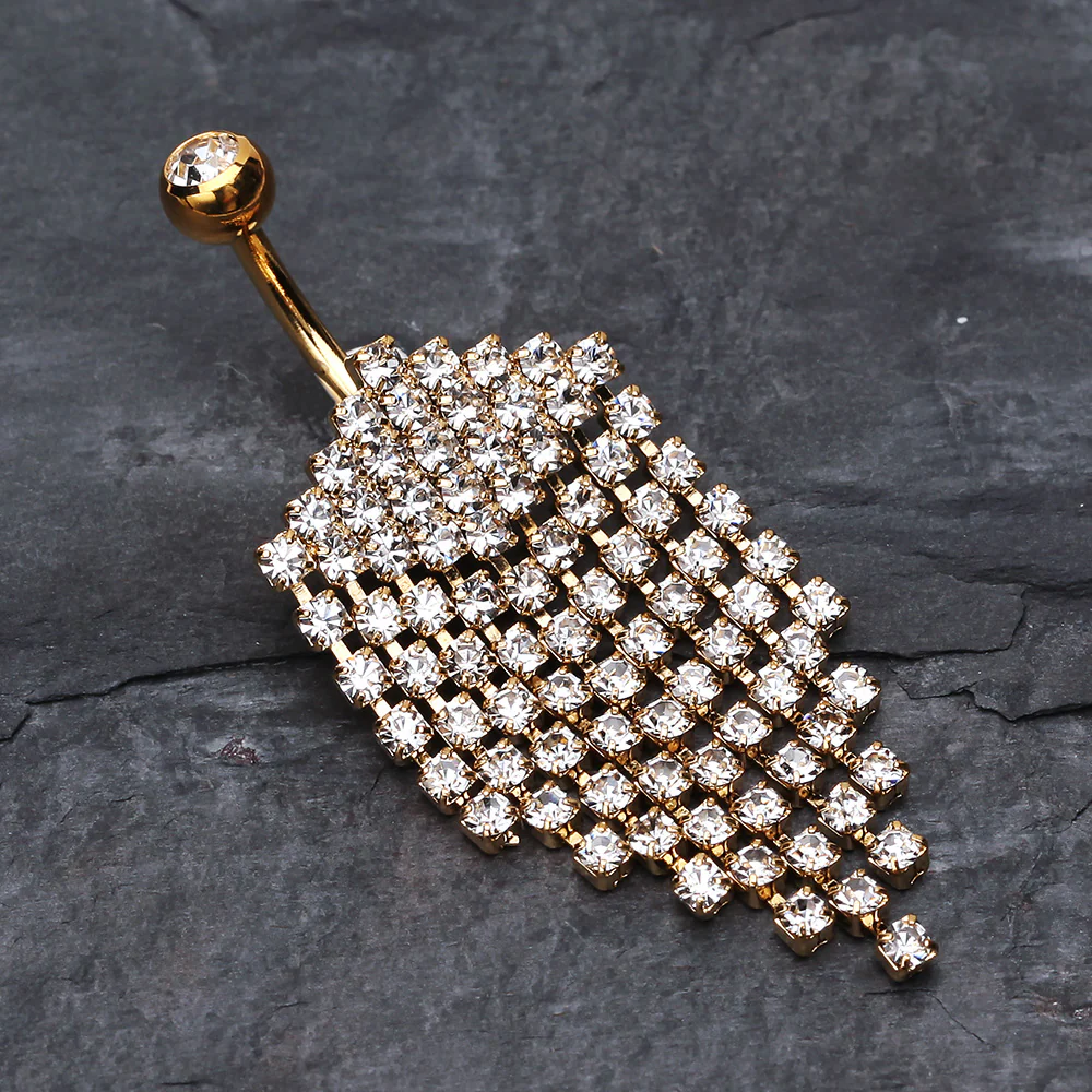 Shimmering Golden Array Belly Button Ring - Image 3