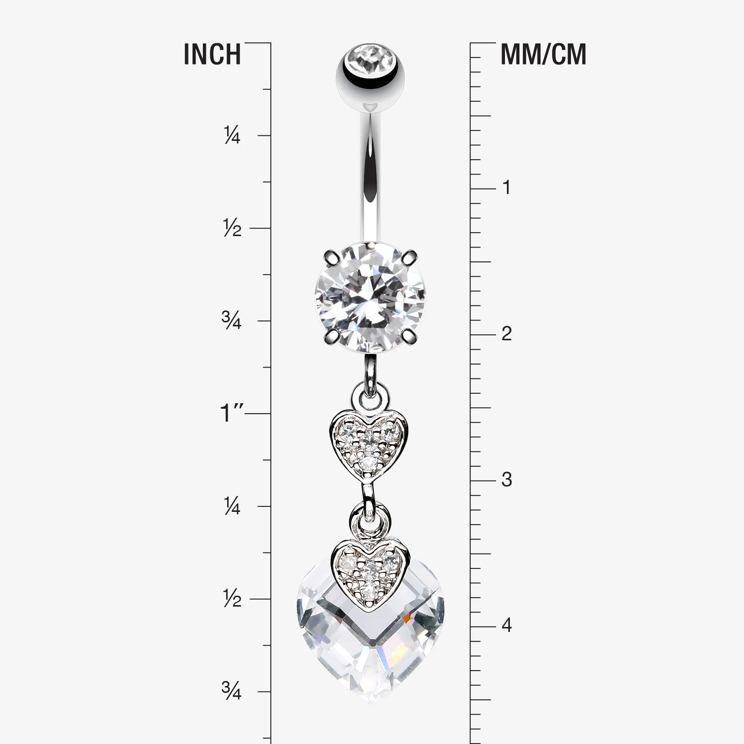 Shimmering Hearts Belly Ring - Image 2