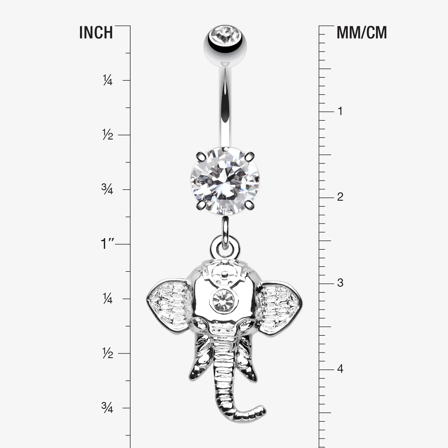 Shri Ganesha Elephant Belly Button Ring - Image 2