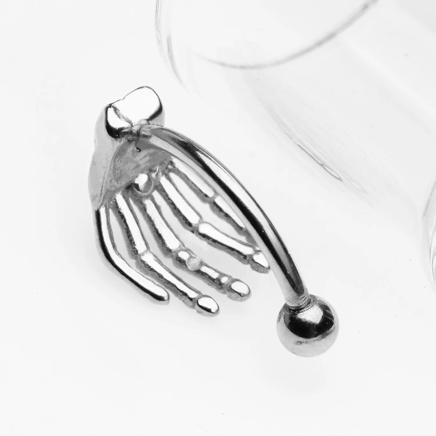 Skeleton Hand of Death Curved Barbell - Image 2