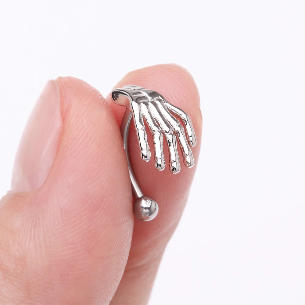 Skeleton Hand of Death Curved Barbell - Image 3