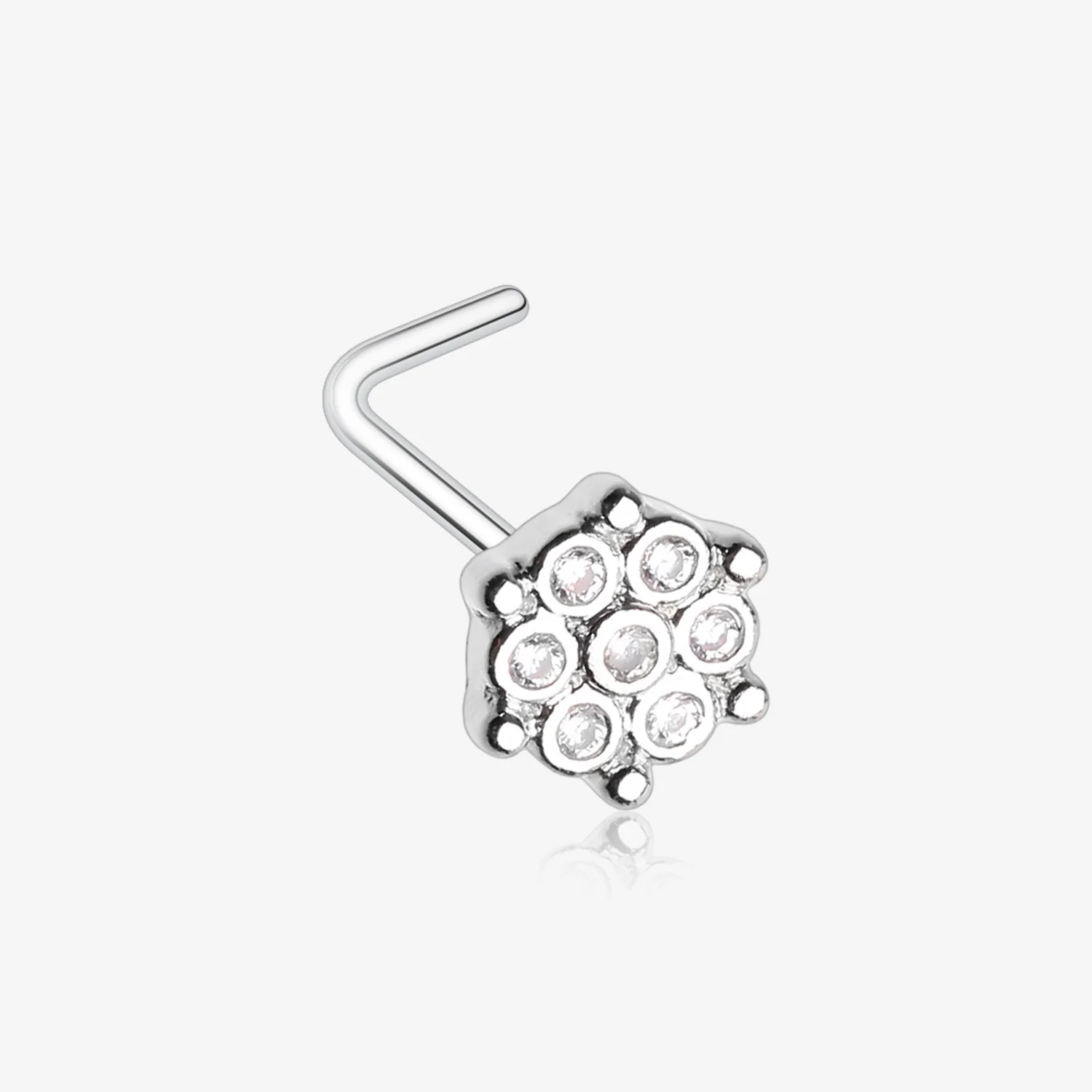 Snowflake Extravagant Sparkle L-Shaped Nose Ring