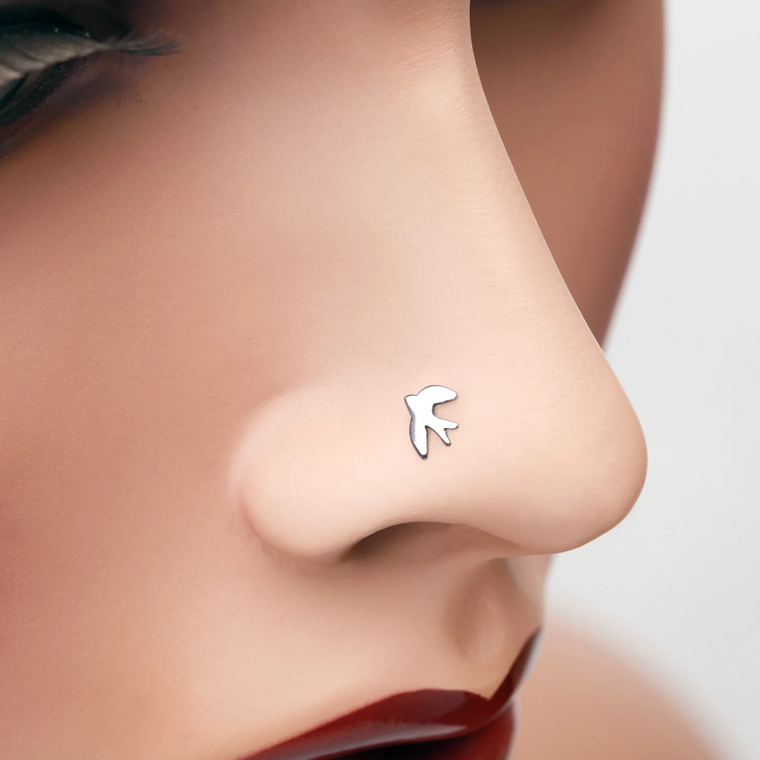 Soaring Swallow Nose Stud Ring - Image 2