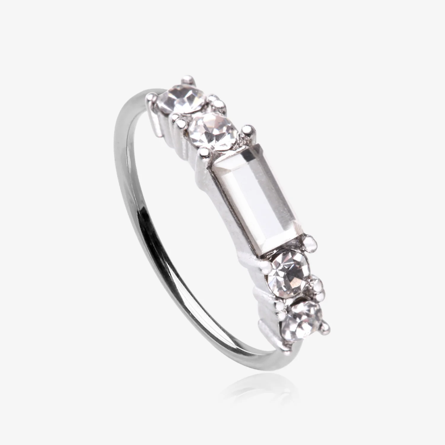 Sparkle Baguette Multi-Gem Bendable Hoop Ring