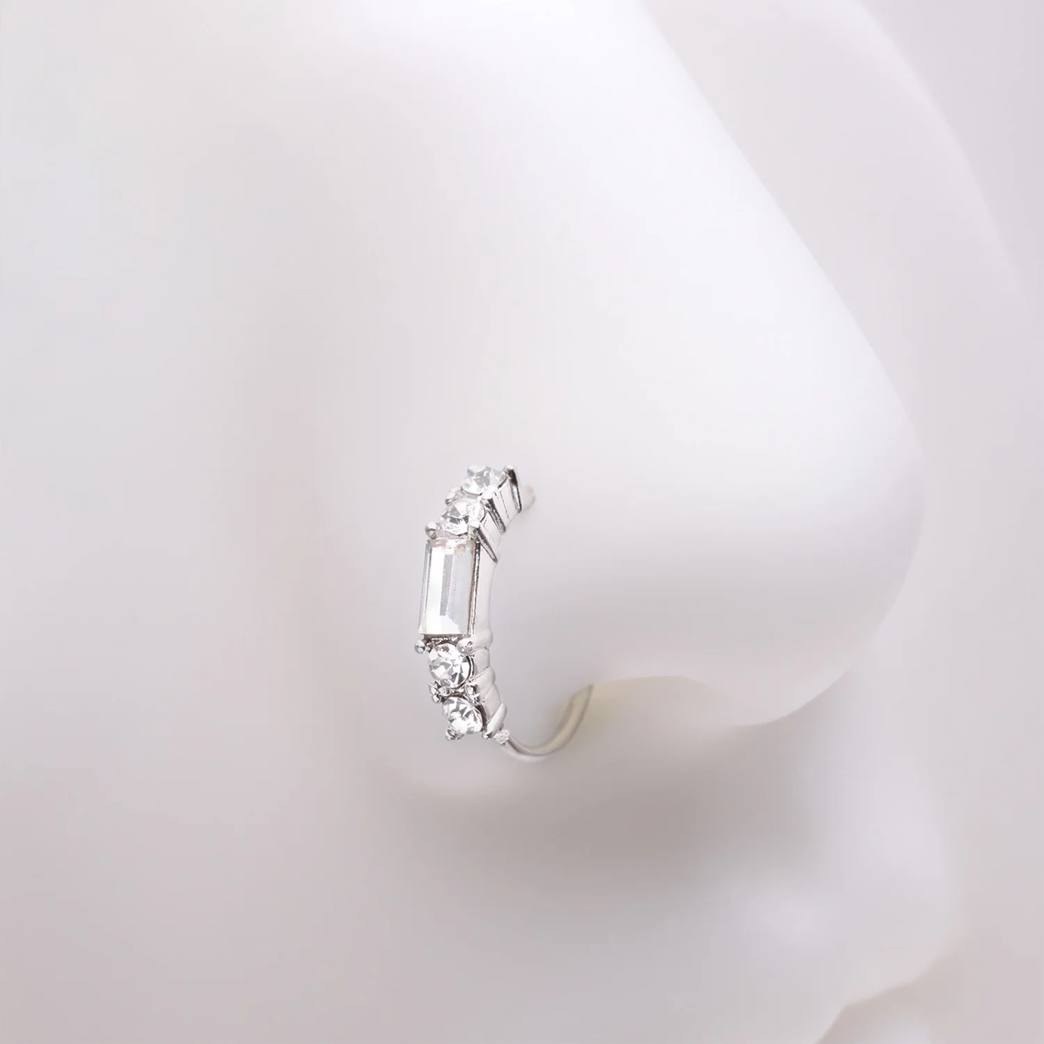 Sparkle Baguette Multi-Gem Bendable Hoop Ring - Image 2