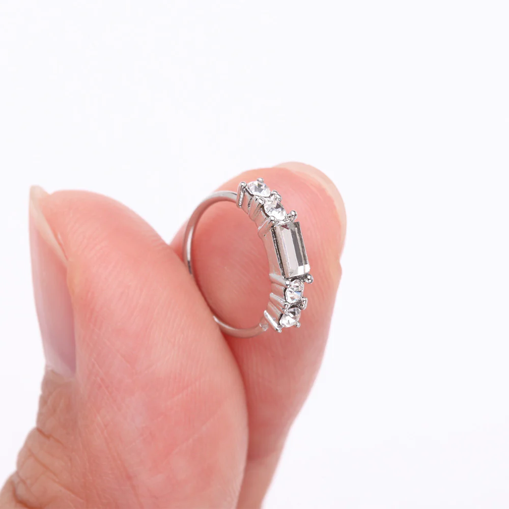 Sparkle Baguette Multi-Gem Bendable Hoop Ring - Image 3