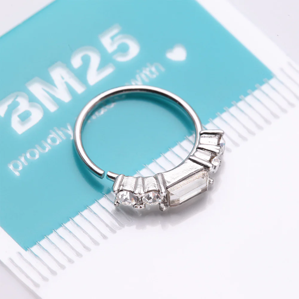 Sparkle Baguette Multi-Gem Bendable Hoop Ring - Image 5