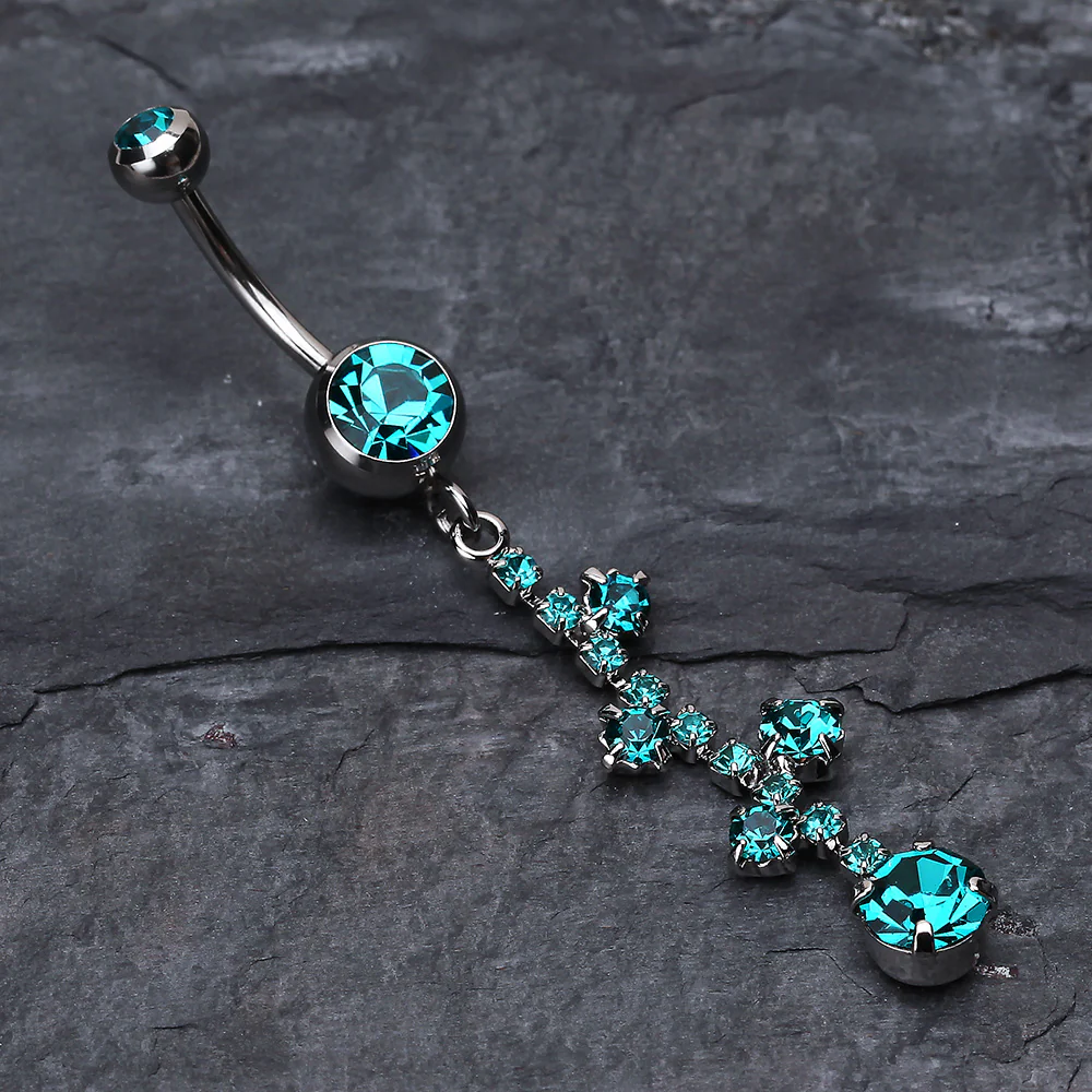 Sparkle Drops Belly Button Ring - Image 3