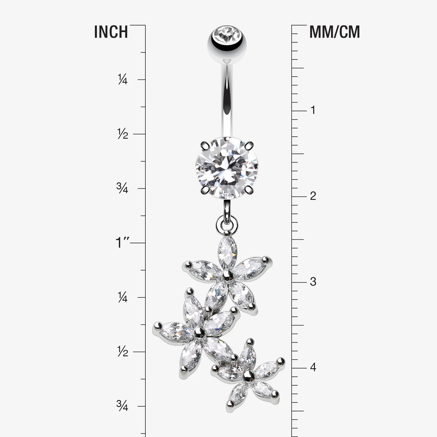 Sparkle Flower Garden Belly Button Ring - Image 2