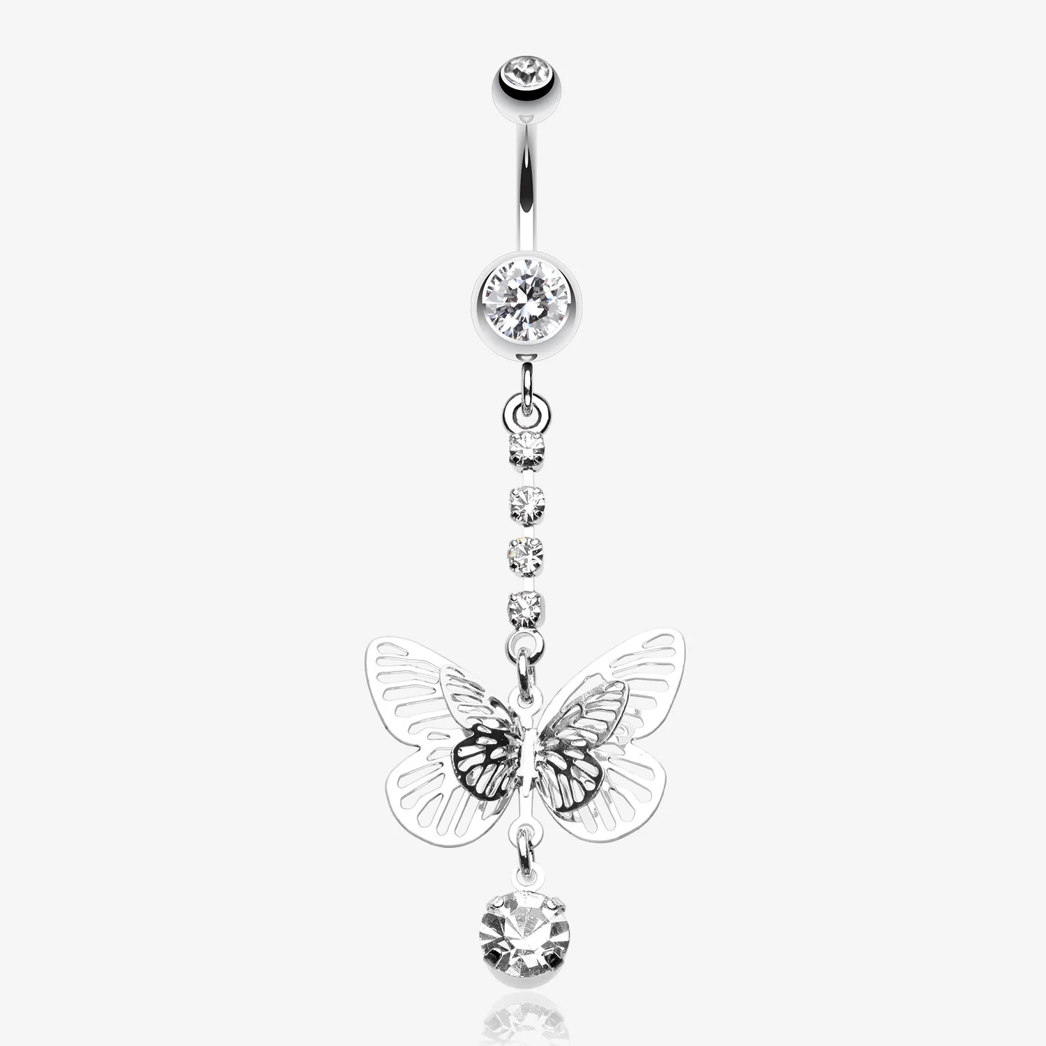 Sparkle Flutter Butterfly Belly Button Ring